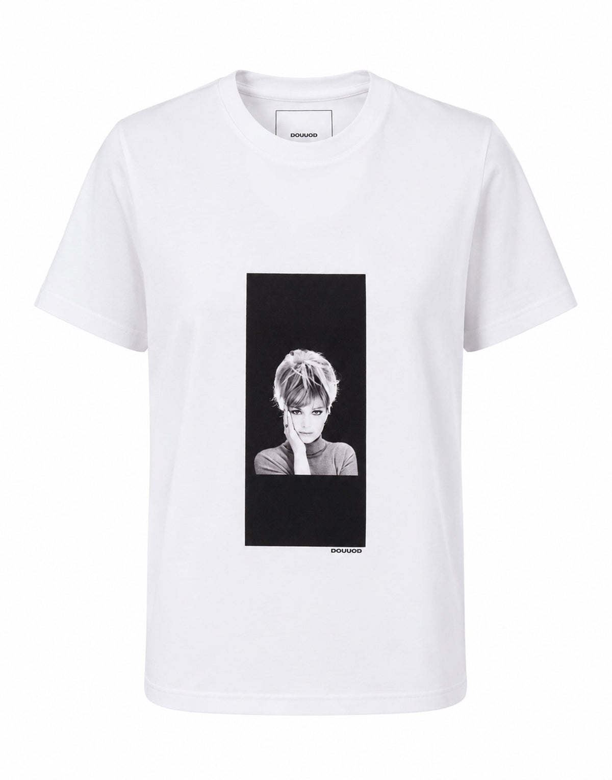T-shirt in Jersey di Cotone Stampa "Vitti" Bianco