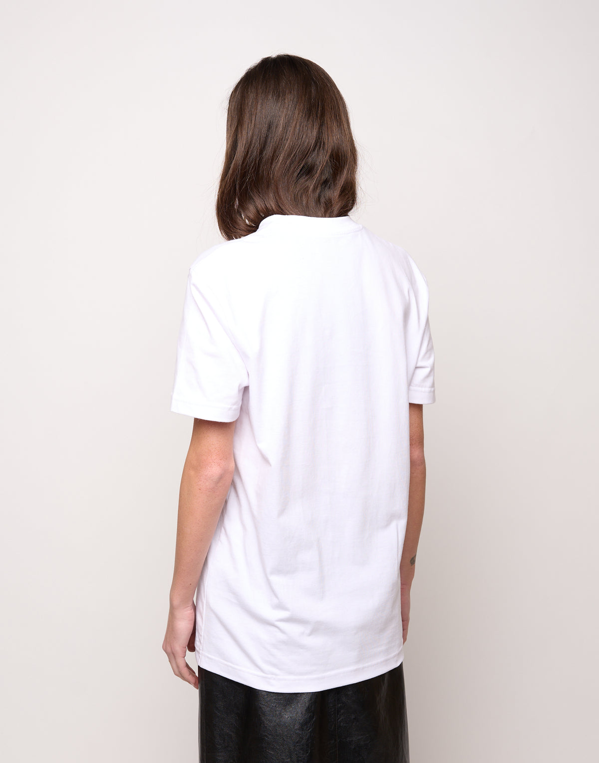 T-shirt in Jersey di Cotone Stampa "Vitti" Bianco