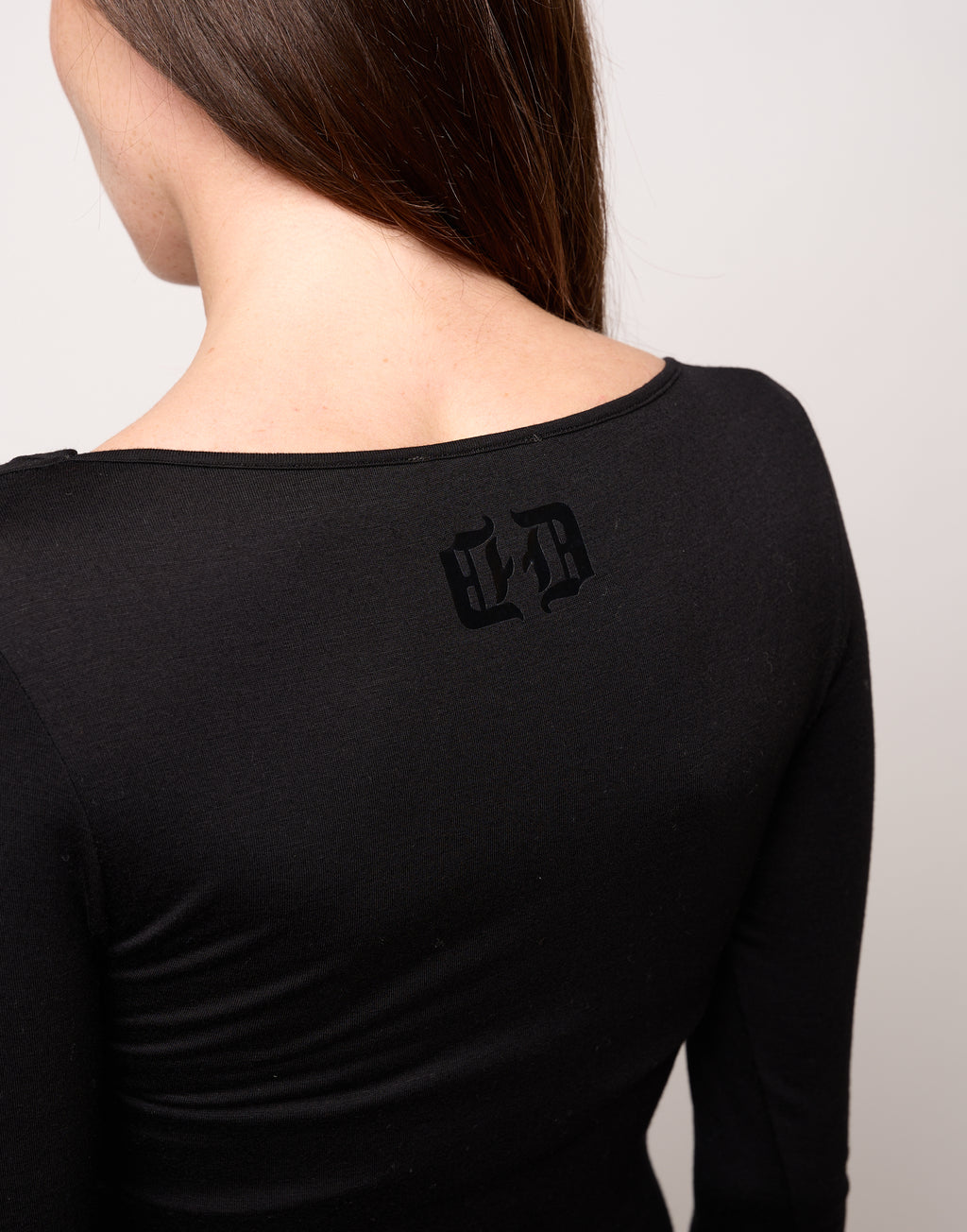 Abito T-Shirt Lungo con Scollo Quadrato Nero