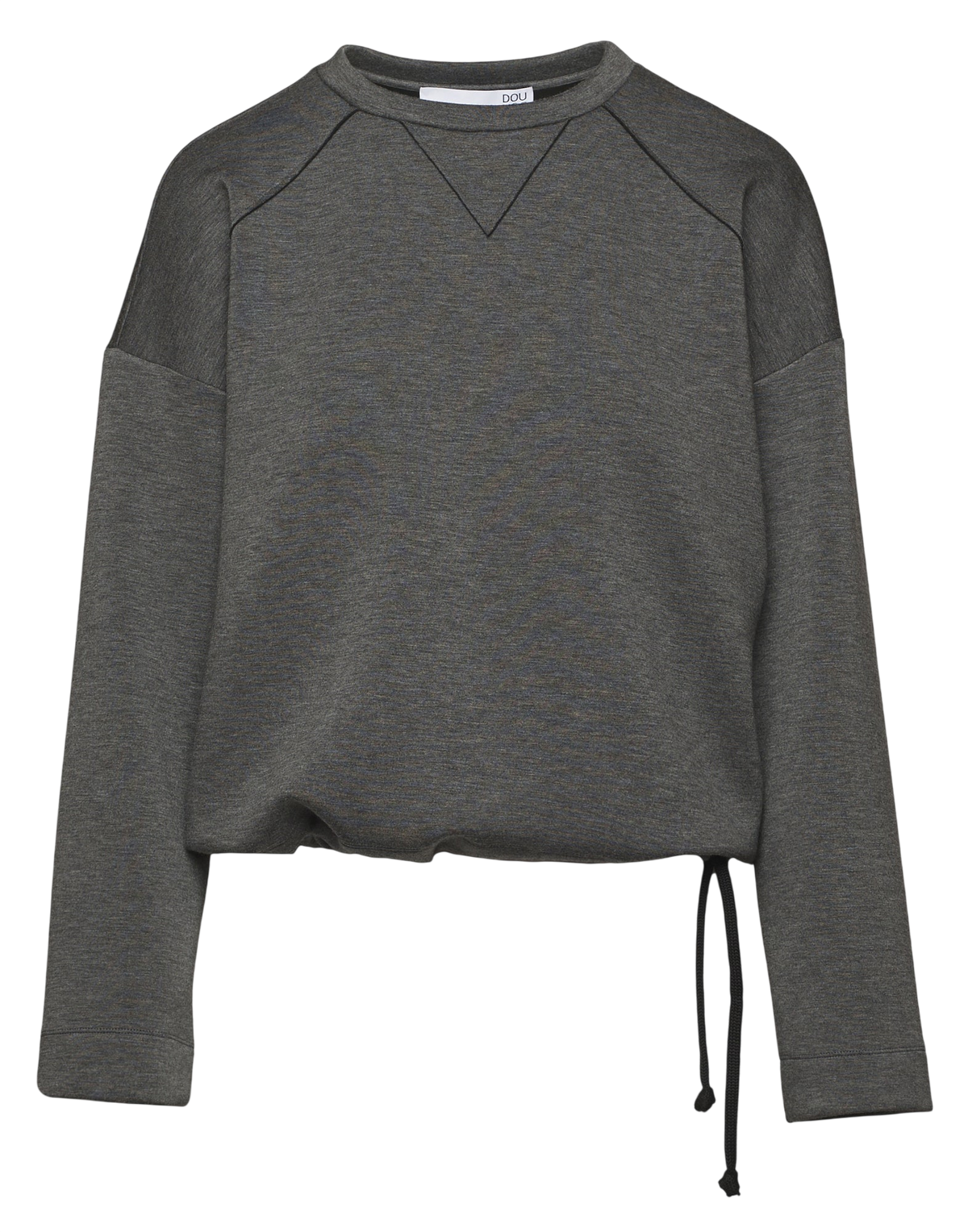 Smoke Grey Crewneck Sweatshirt with Drawstring Hem