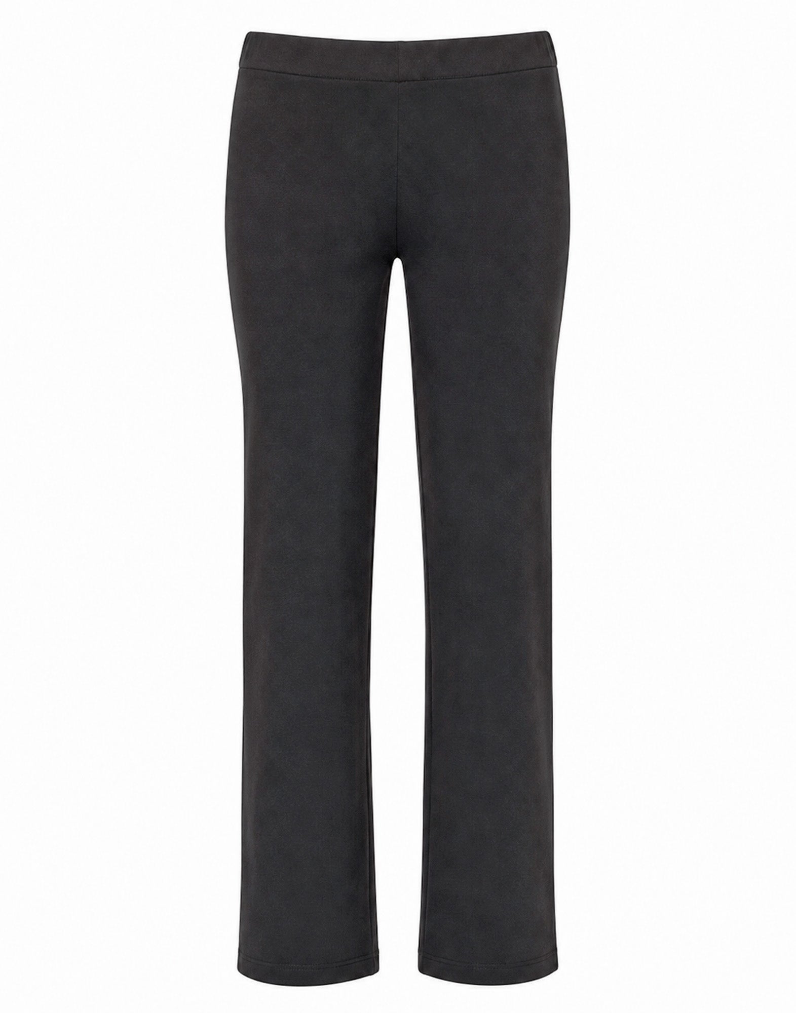 Pantalone Flare in Scuba con Taglio Carré Nero