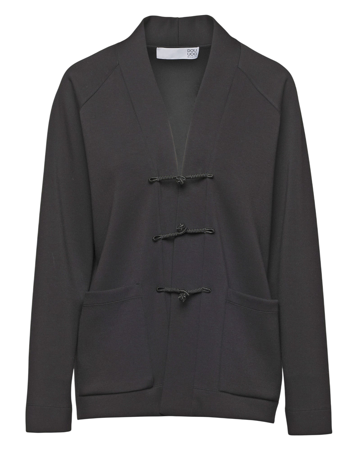 Black Raglan Cardigan with Toggle Fasteners