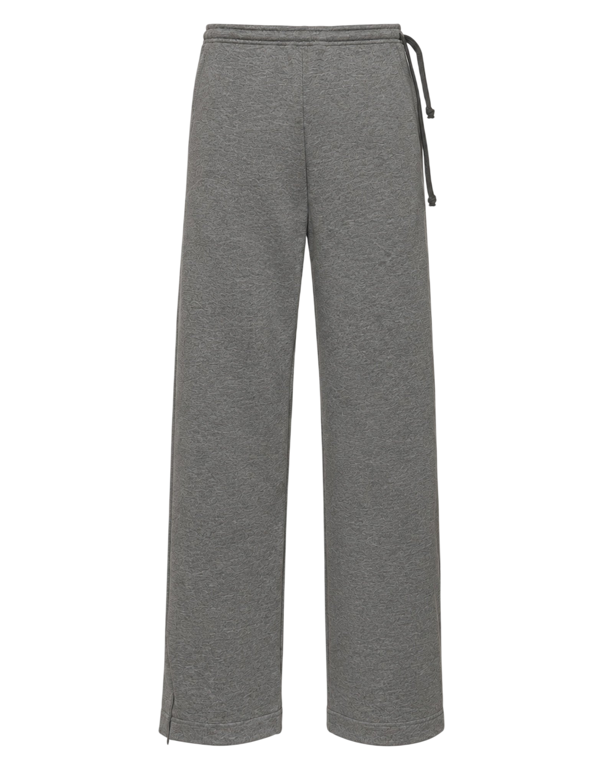Pantalon large avec zip au bas et cordon de serrage latéral gris fumée