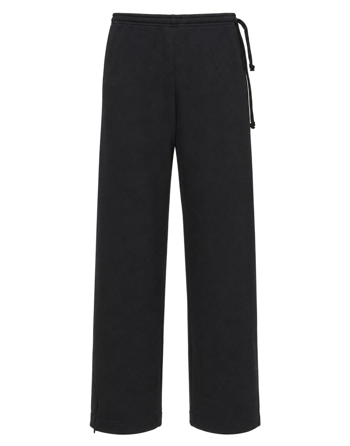 Pantalone Ampio con Zip al Fondo e Coulisse Laterale Nero