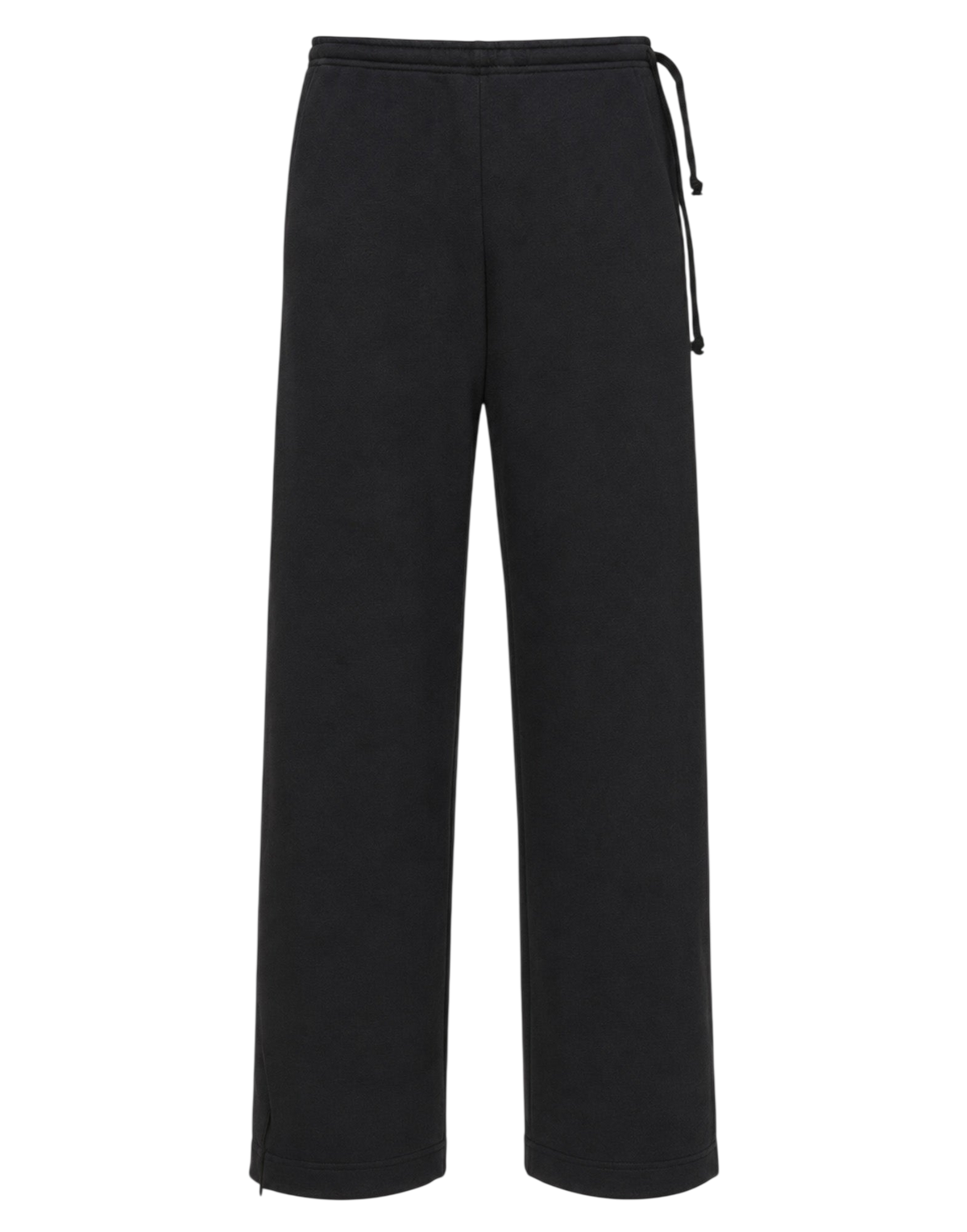 Pantalon large avec zip au bas et cordon de serrage latéral noir