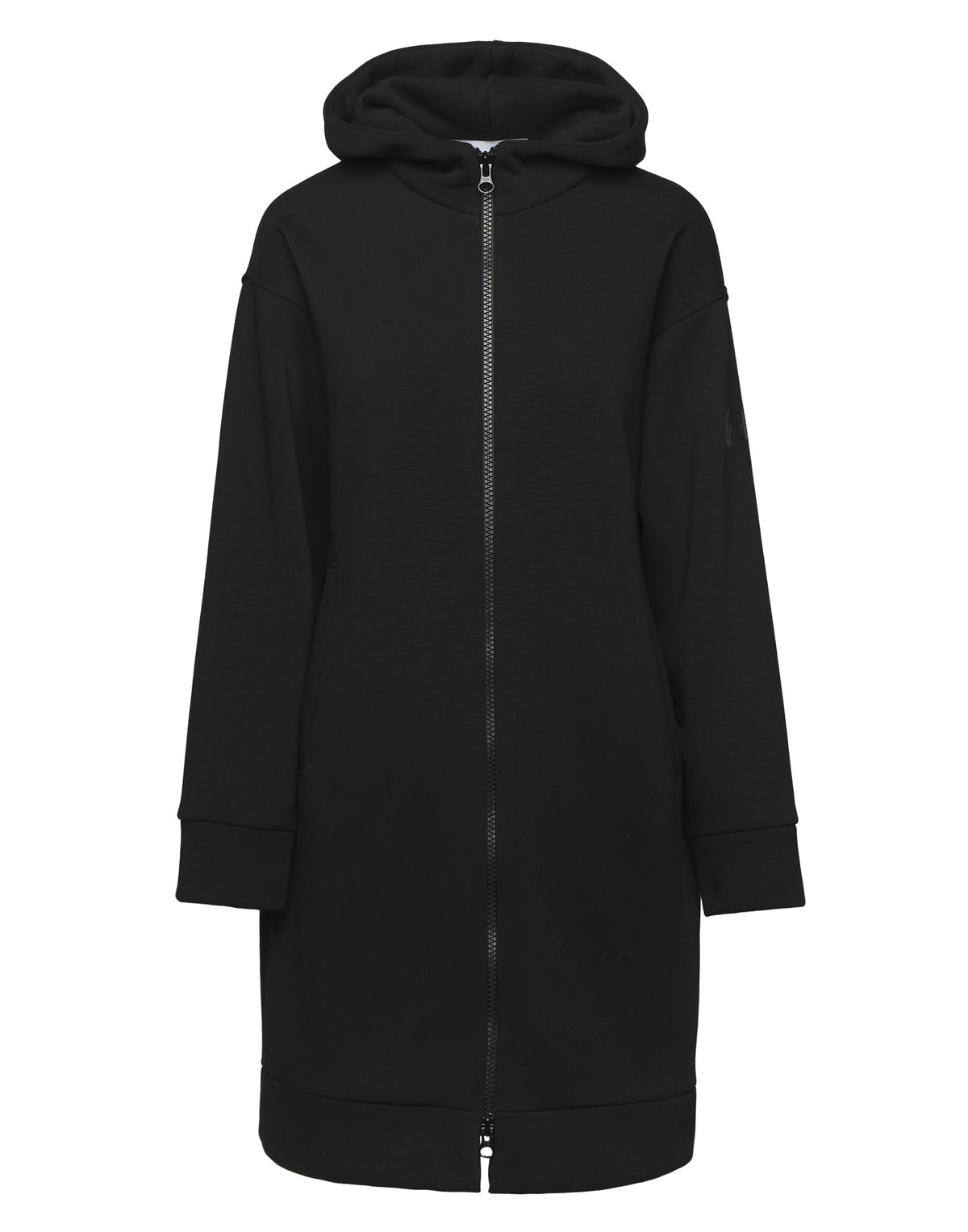Cappottino in Felpa con Cappuccio e Zip Nero