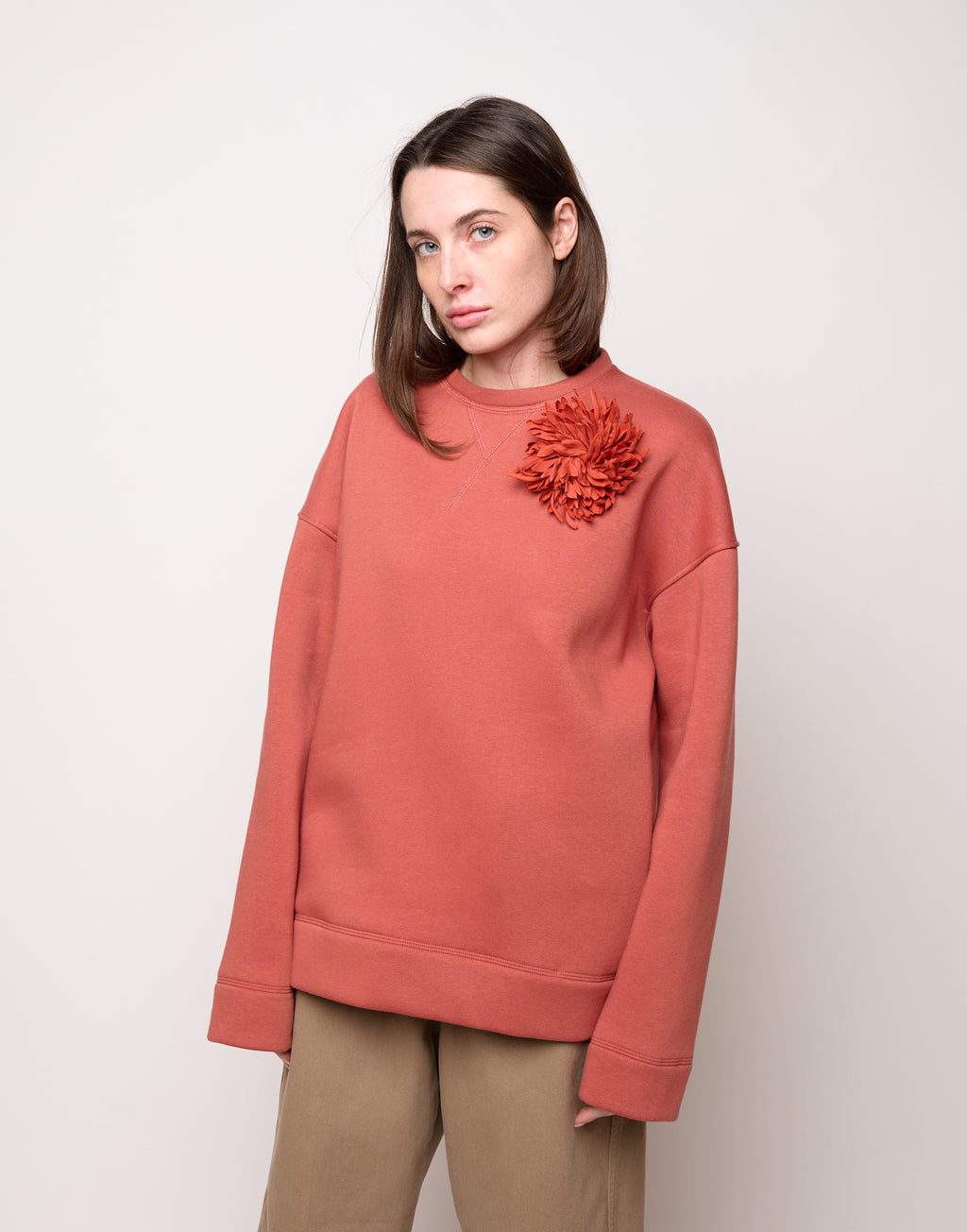 Felpa Girocollo in Felpa Soft Rust