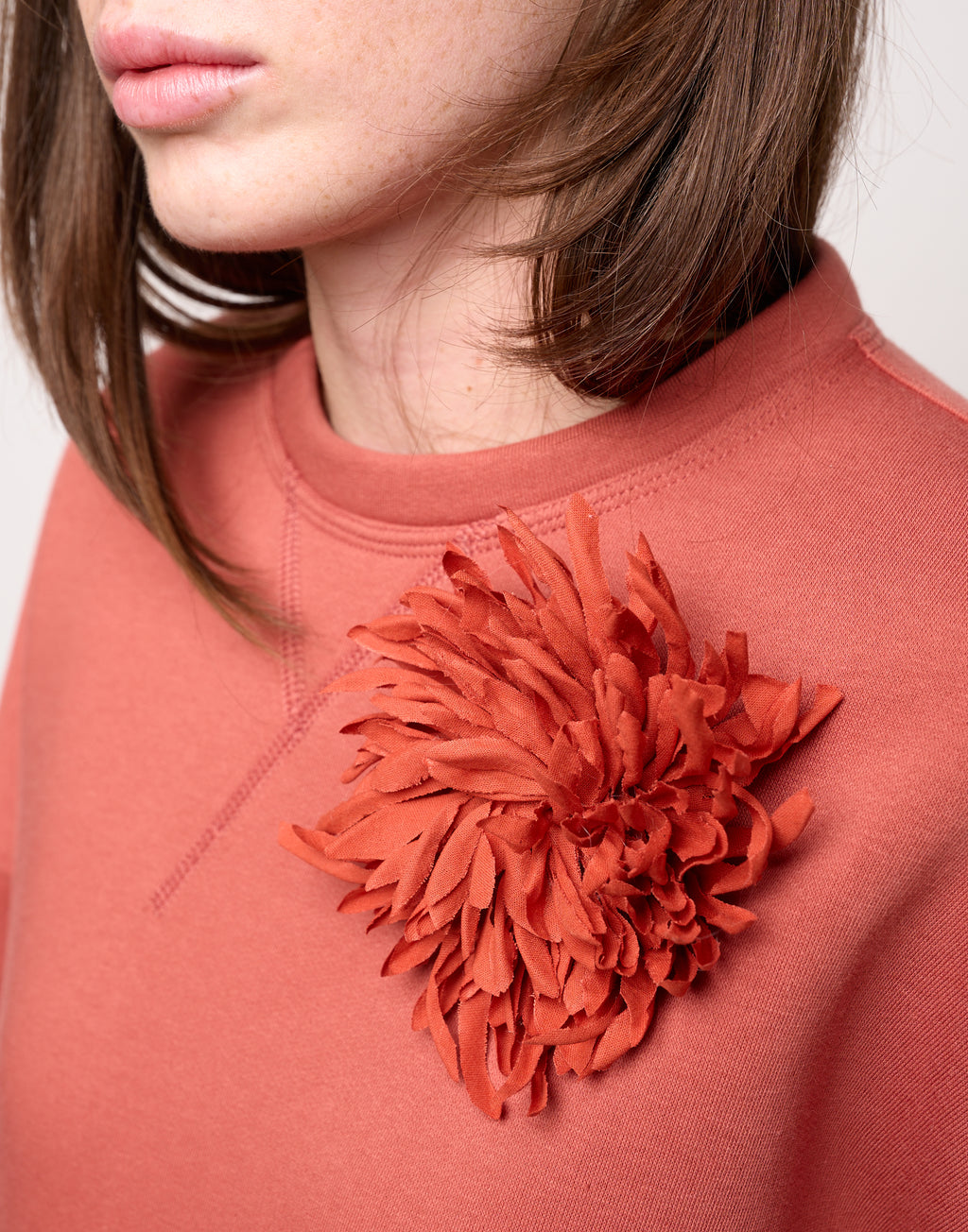 Felpa Girocollo in Felpa Soft Rust