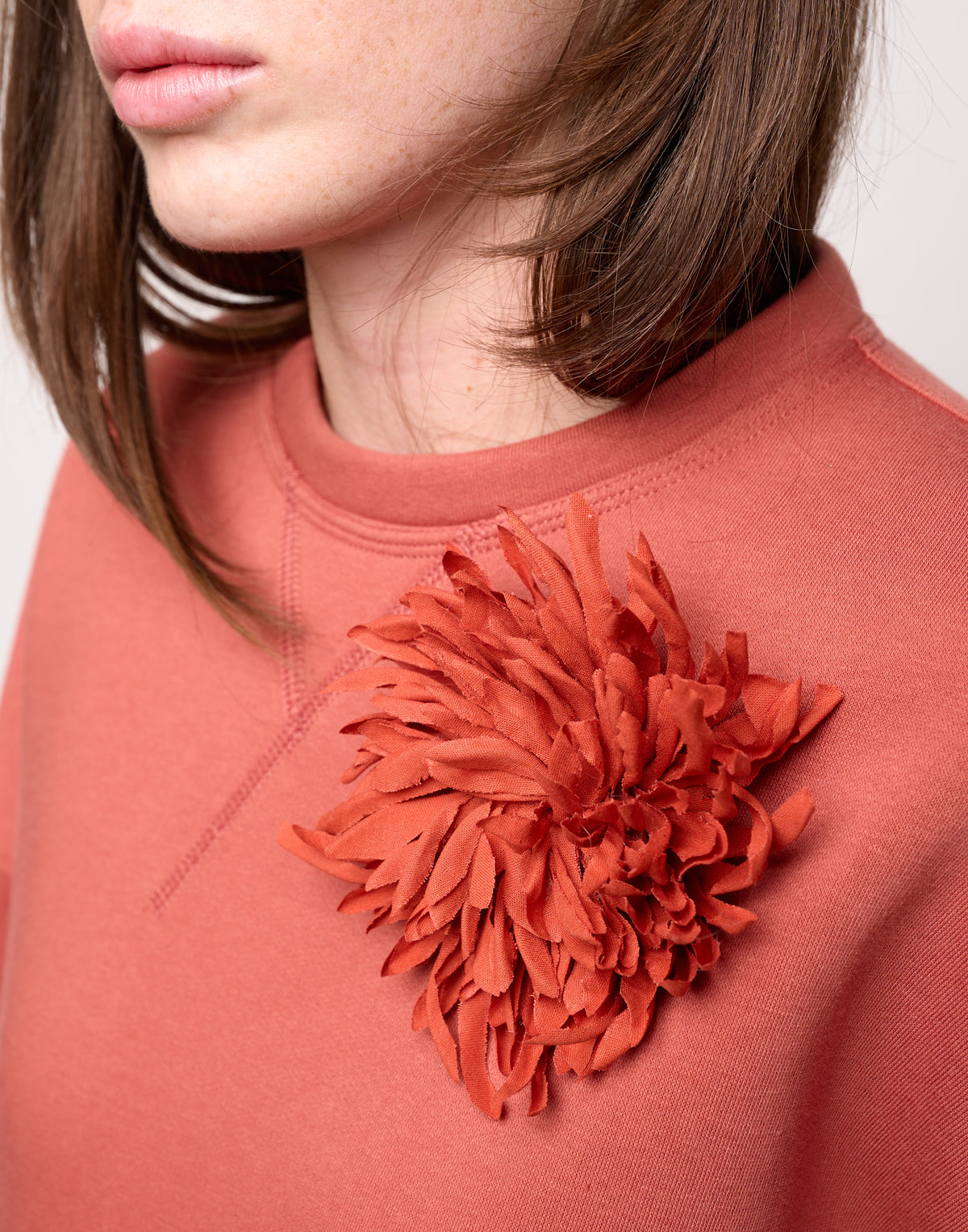 Felpa Girocollo in Felpa Soft Rust