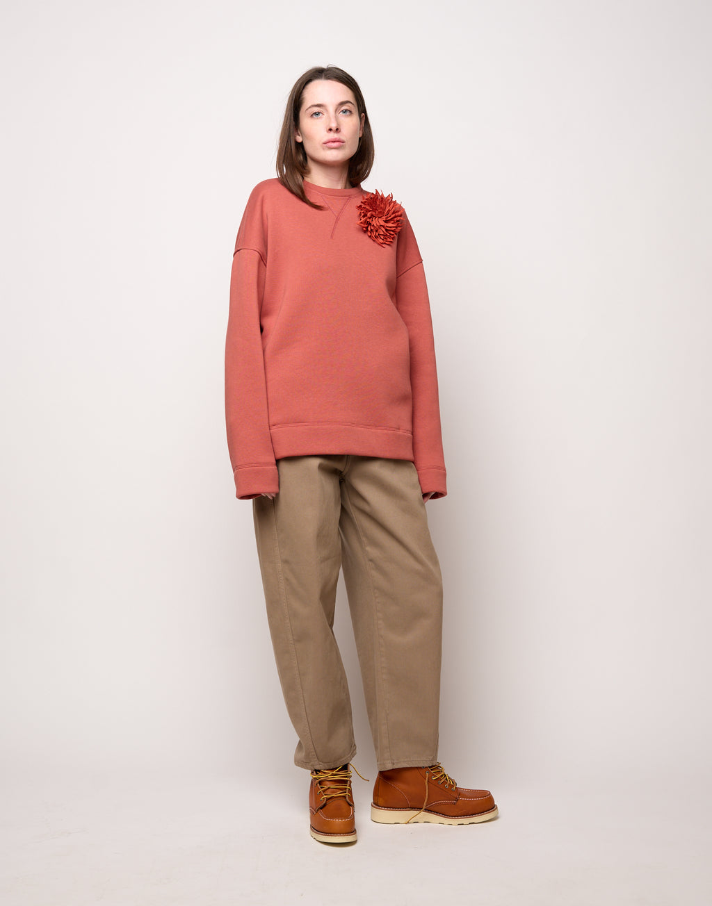 Felpa Girocollo in Felpa Soft Rust
