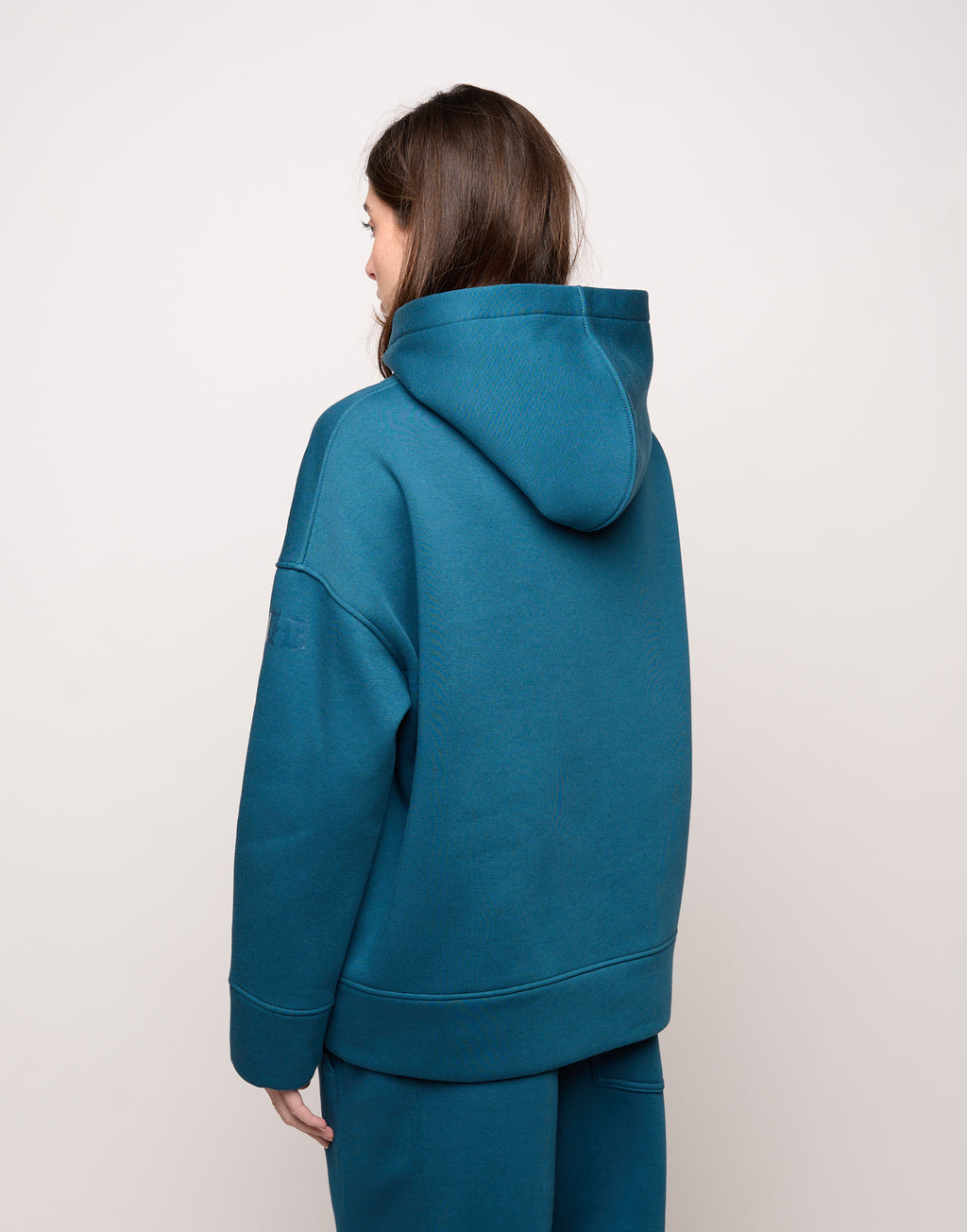 Felpa con Cappuccio e Tasche con Zip Tied Blue