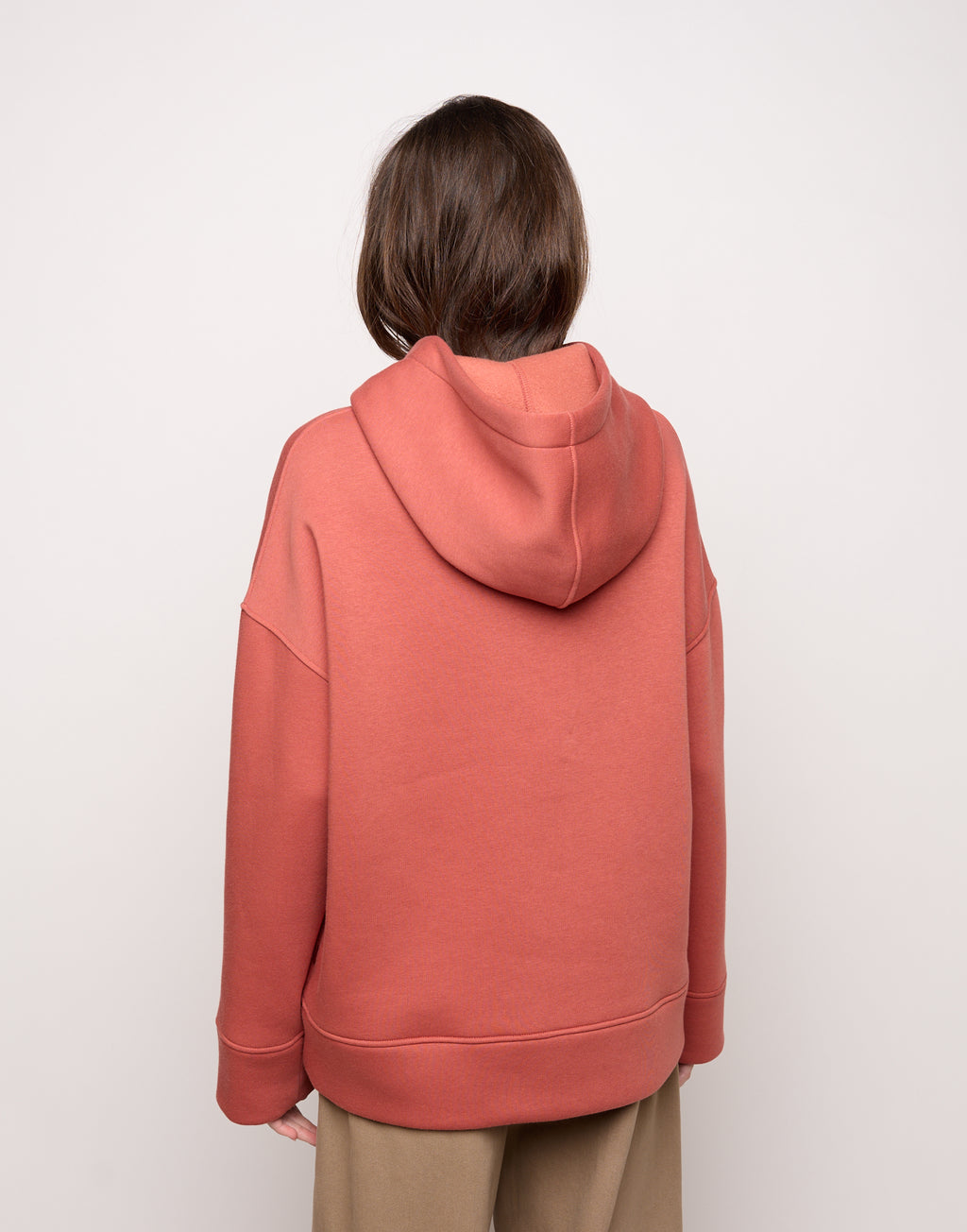 Felpa con Cappuccio e Patch Ricamata Rust