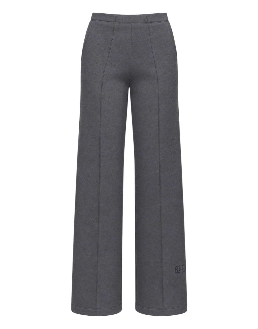 Pantalone Flare in Felpa Soft con Tasche alla Francese Grigio
