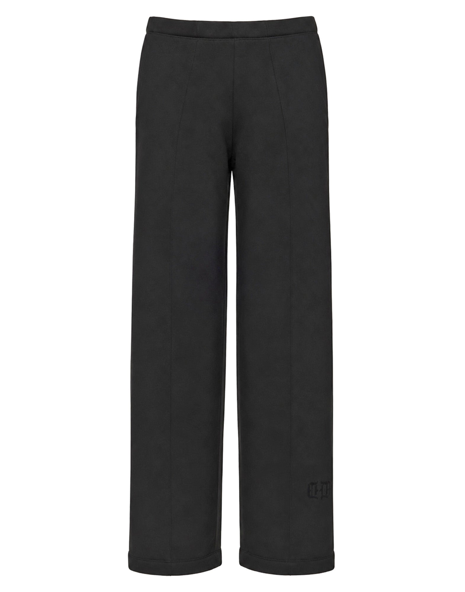 Pantalone Flare in Felpa Soft con Tasche alla Francese Nero