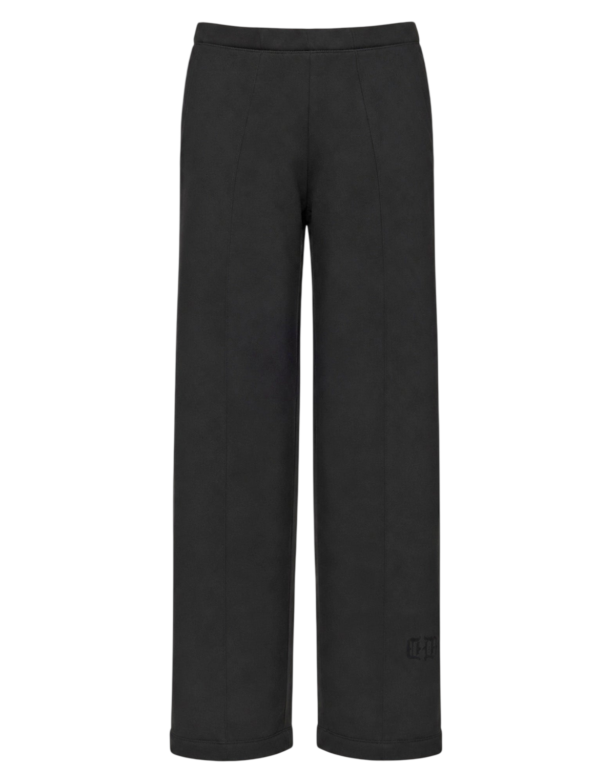 Black Soft Fleece Flare Pants with Slanted Pockets