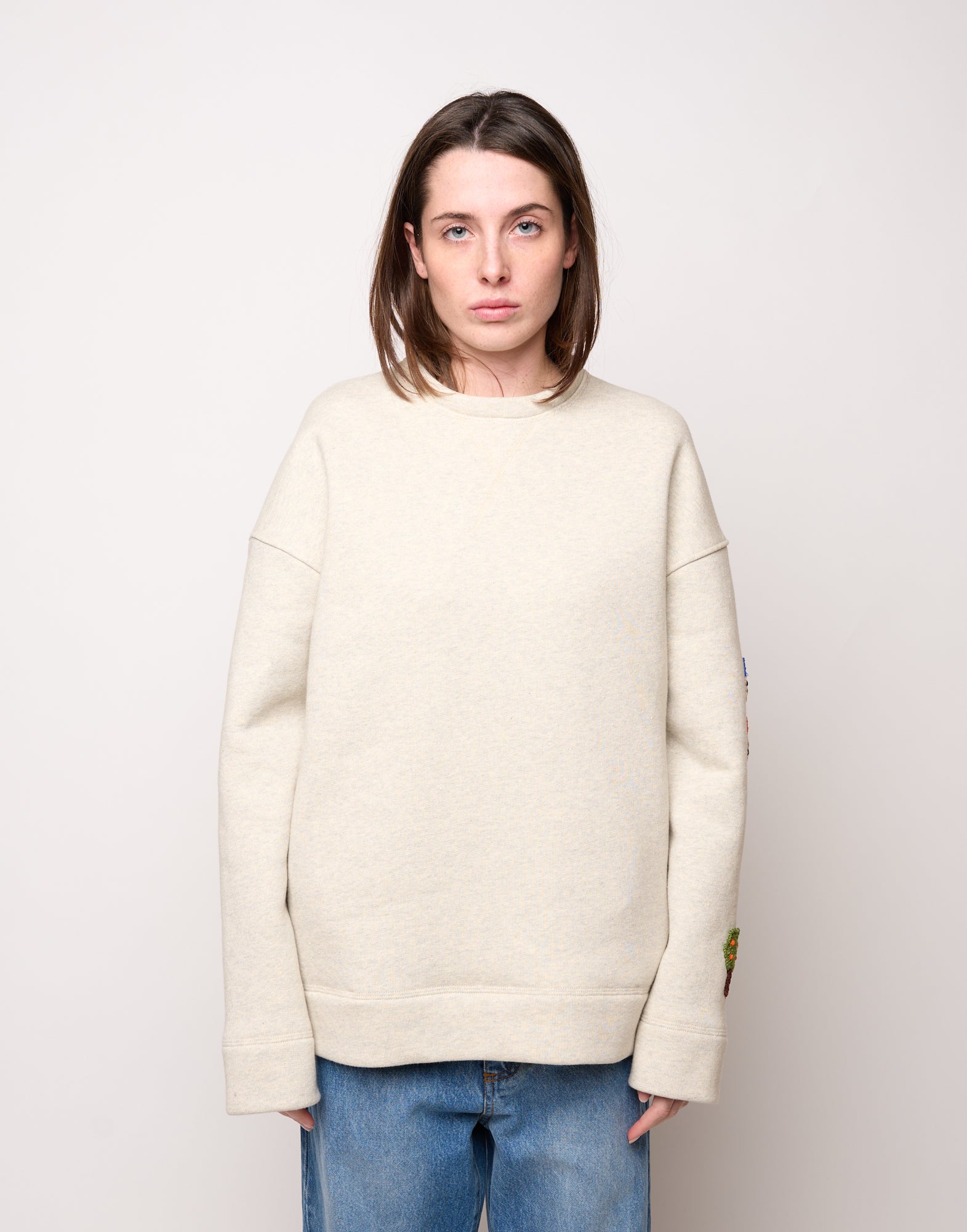 Felpa Genderless con Patch all’Uncinetto