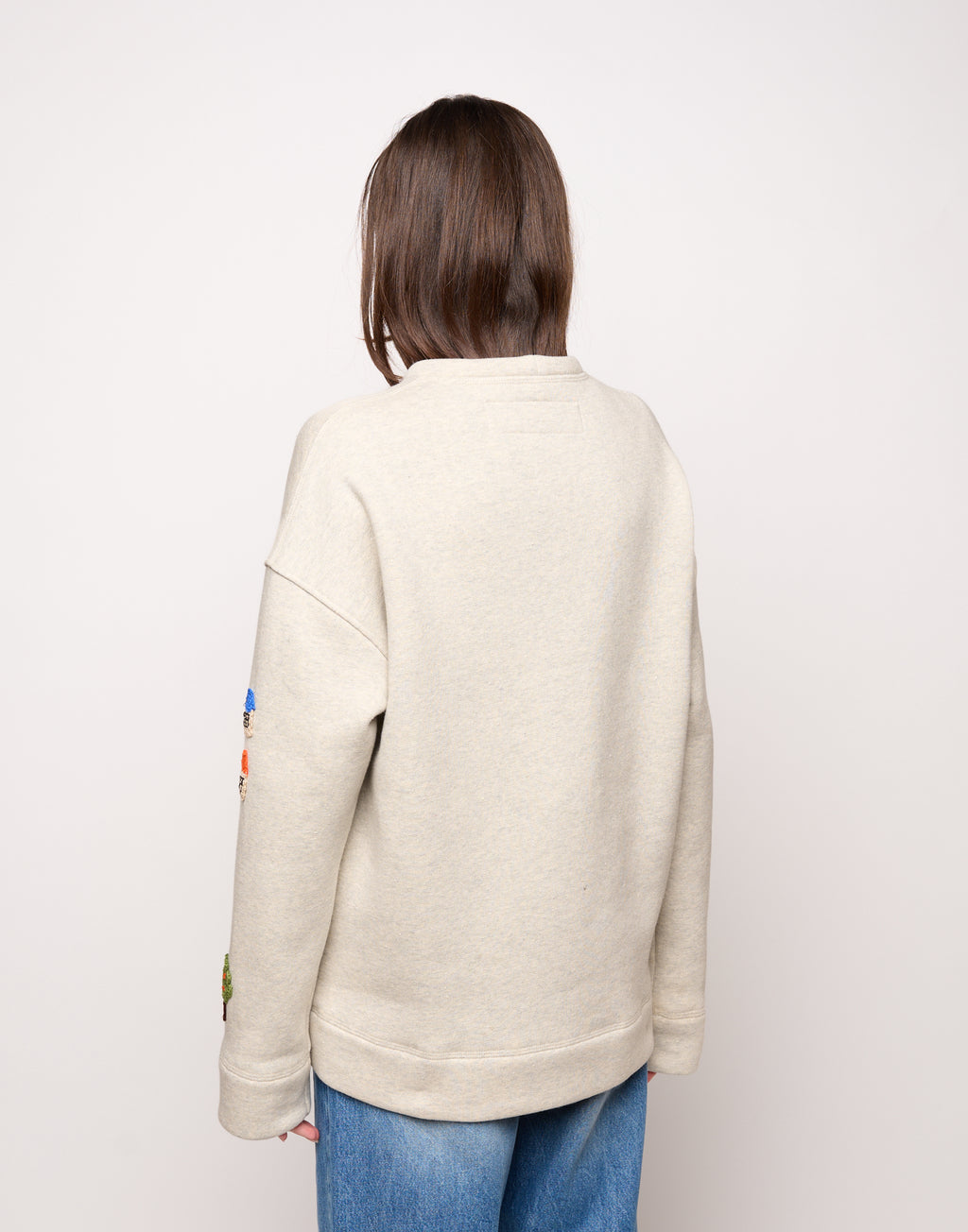 Felpa Genderless con Patch all’Uncinetto
