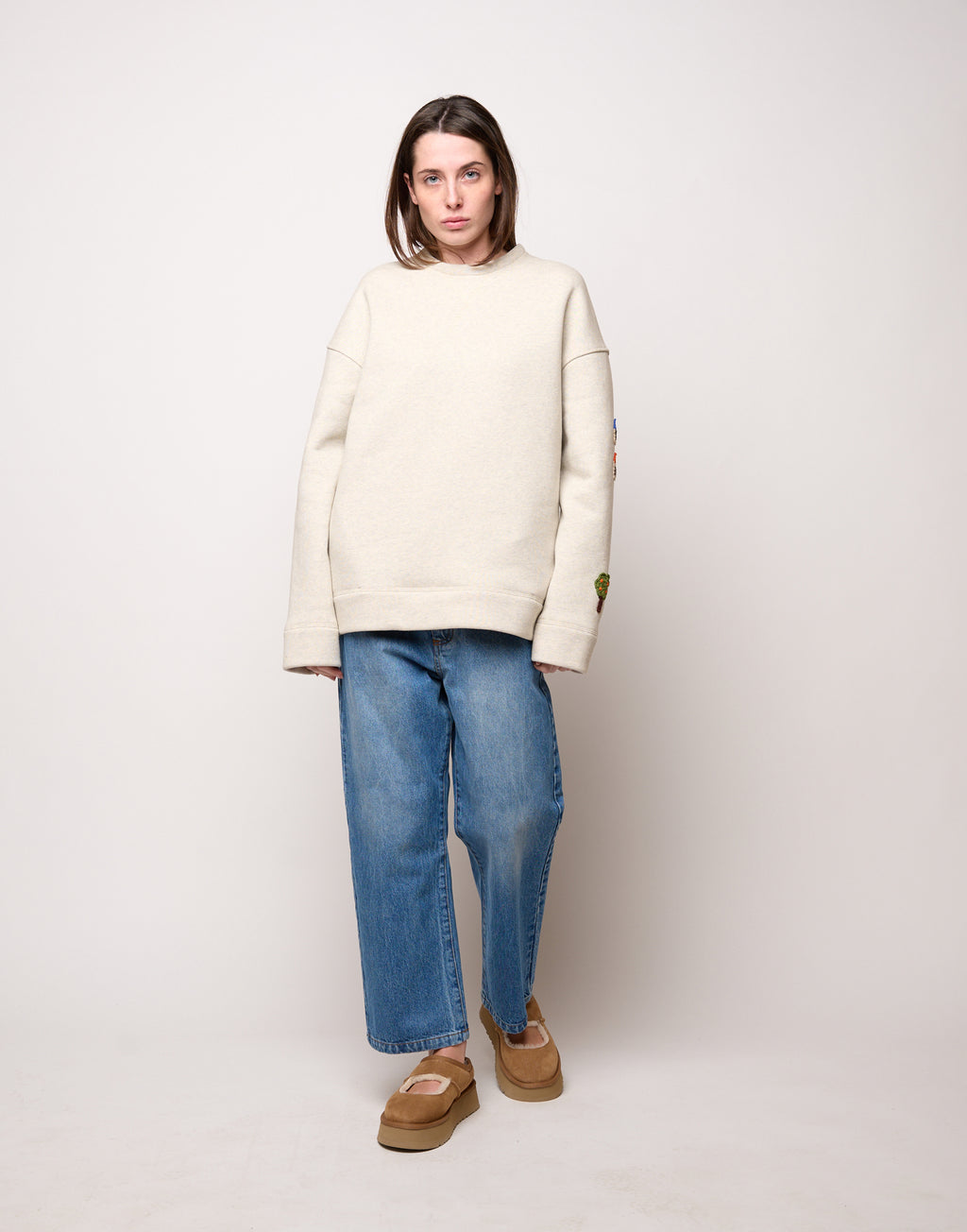 Felpa Genderless con Patch all’Uncinetto