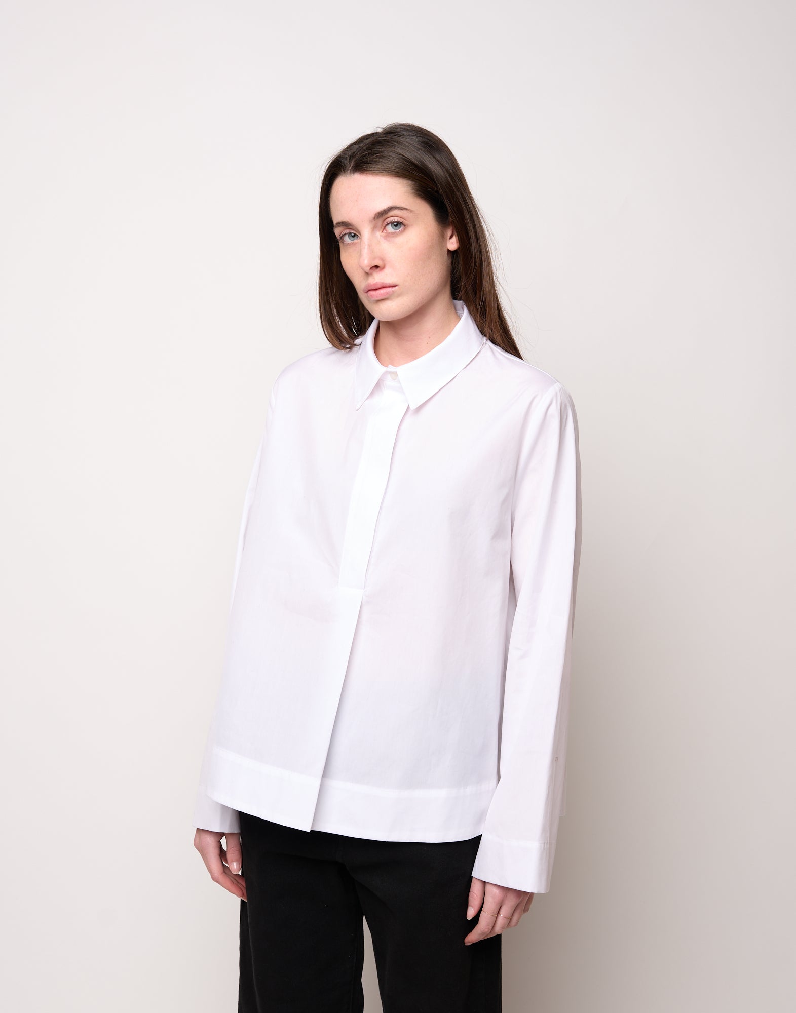 Camicia a Polo con Linea ad A Bianca