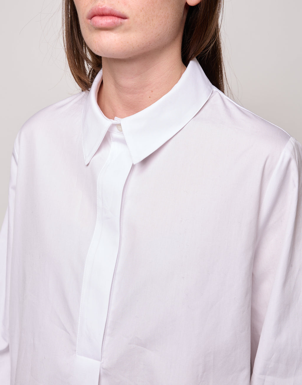 Camicia a Polo con Linea ad A Bianca