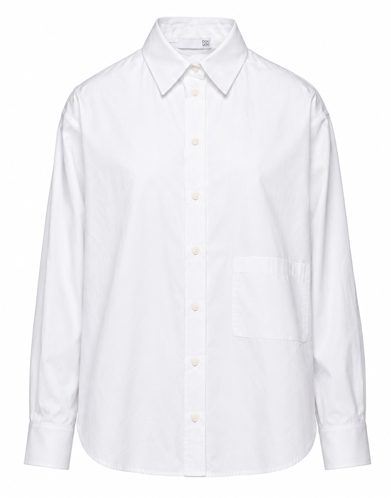 Camicia Taglio Kimono con Tasca Bianca