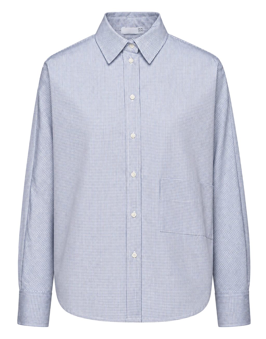 Chemise coupe kimono avec poche à carreaux blanc/bleu