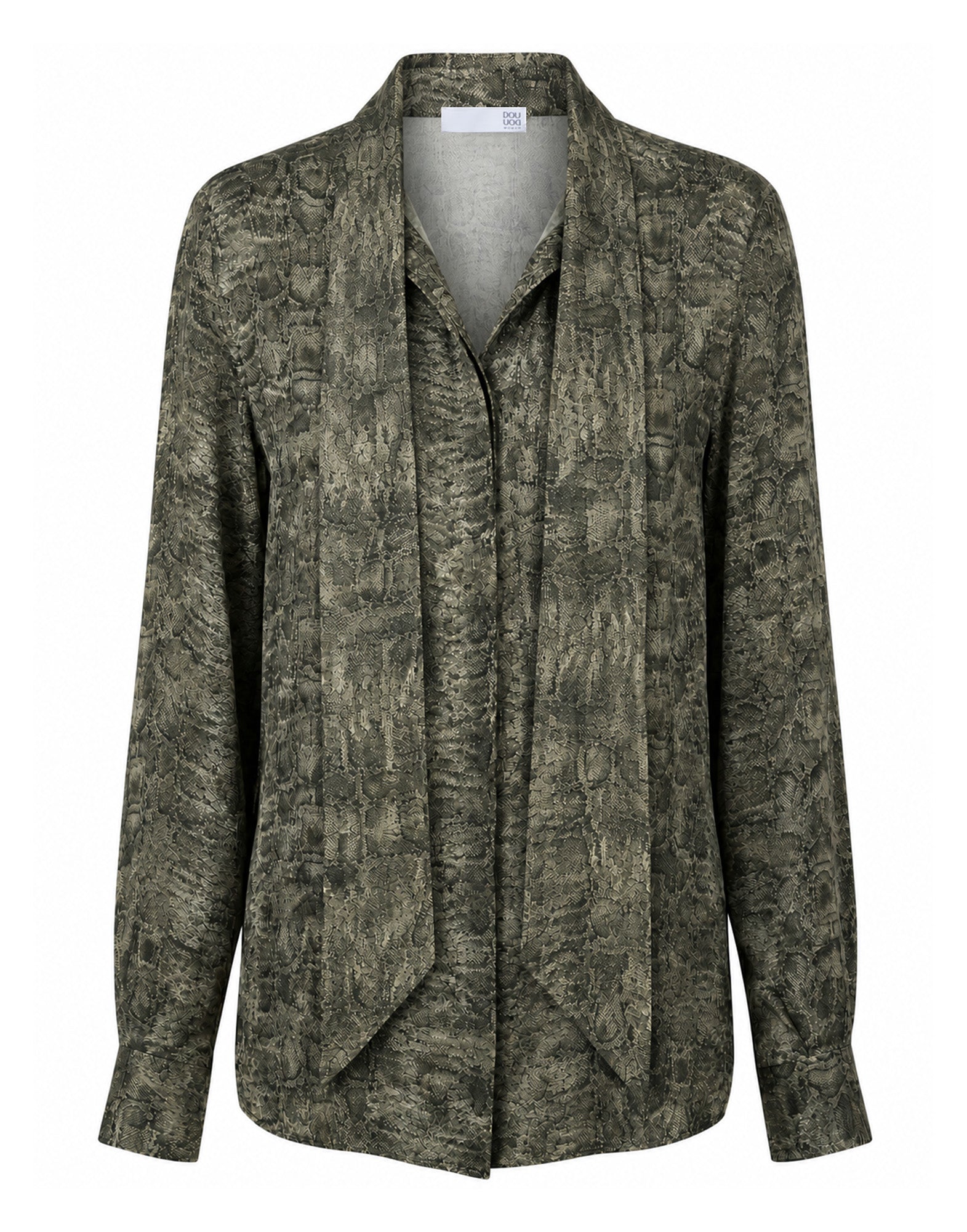 Camicia con Collo a Nastro Stampa Lucertola