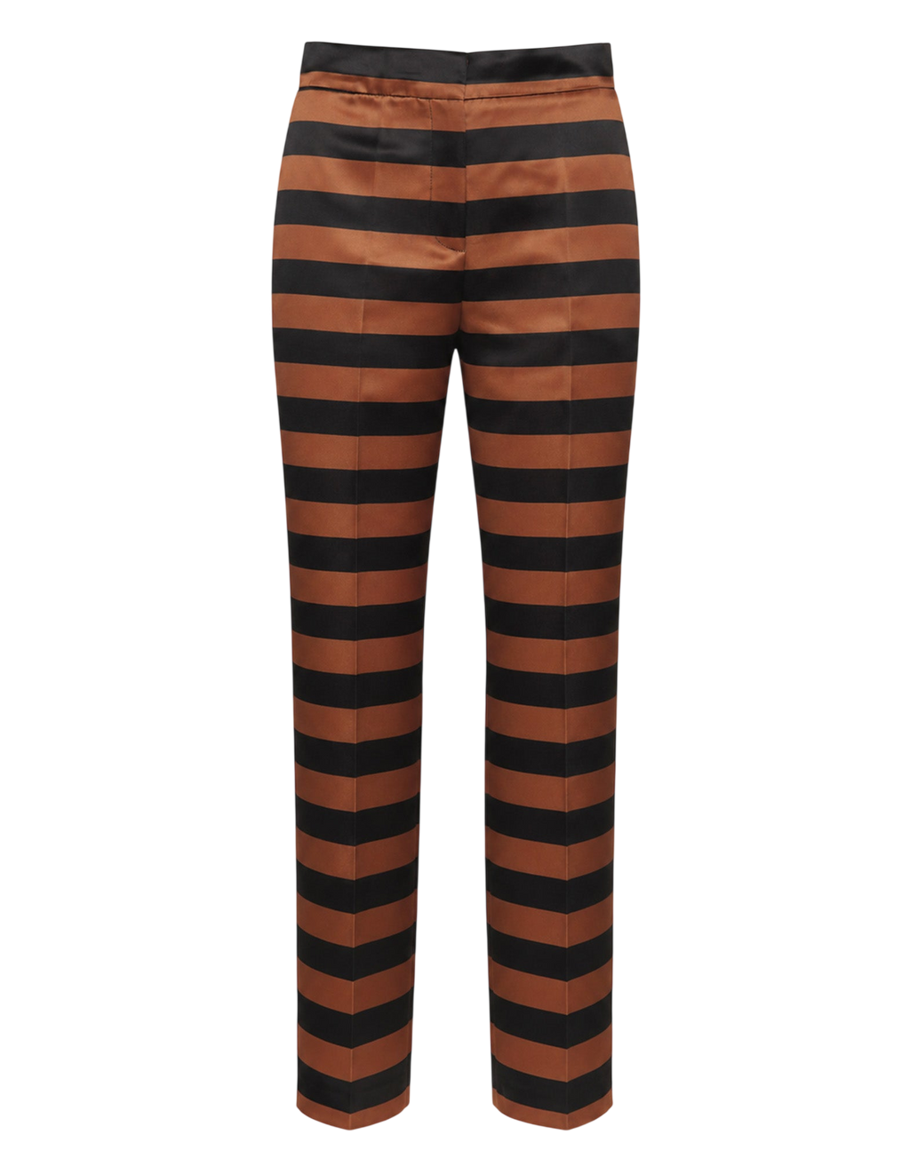 Pantalon cigarette pour homme en duchesse rayé noir/whisky