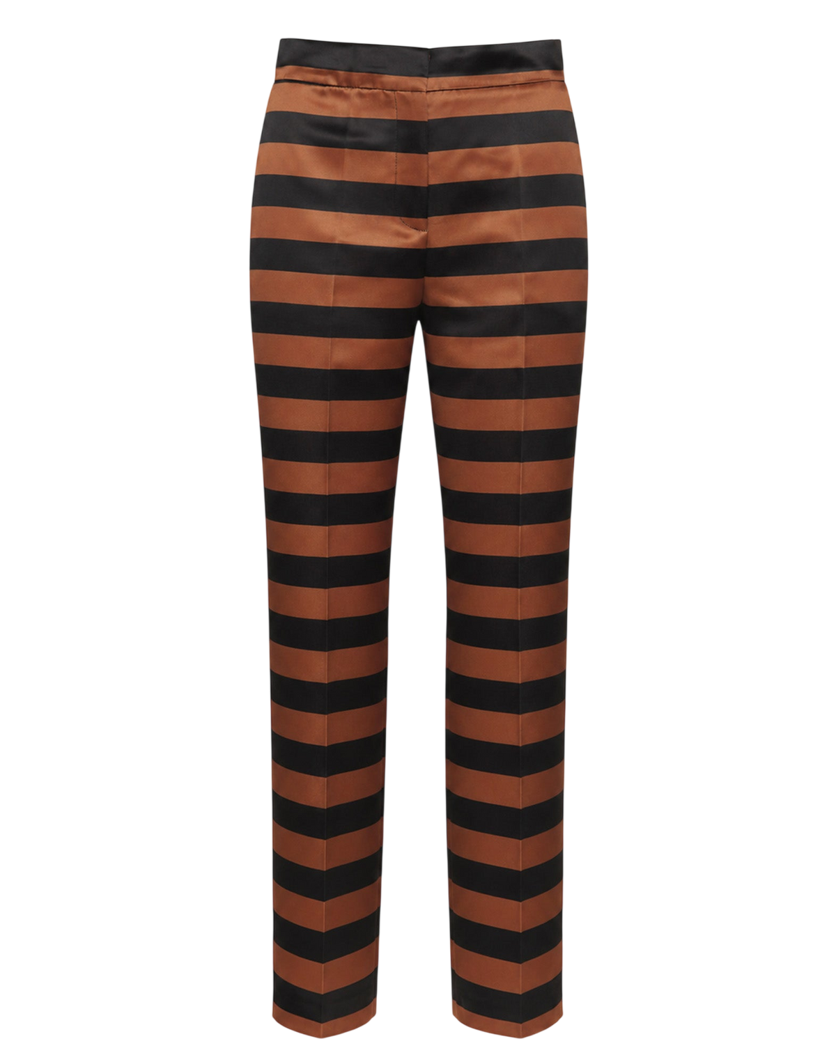 Pantalon cigarette pour homme en duchesse rayé noir/whisky