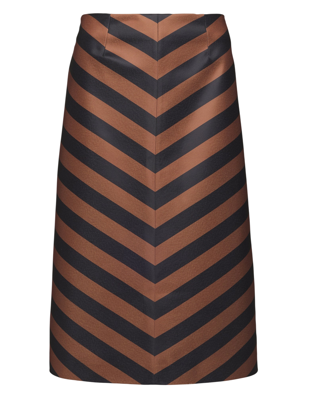 Black/Whisky Herringbone Midi Skirt