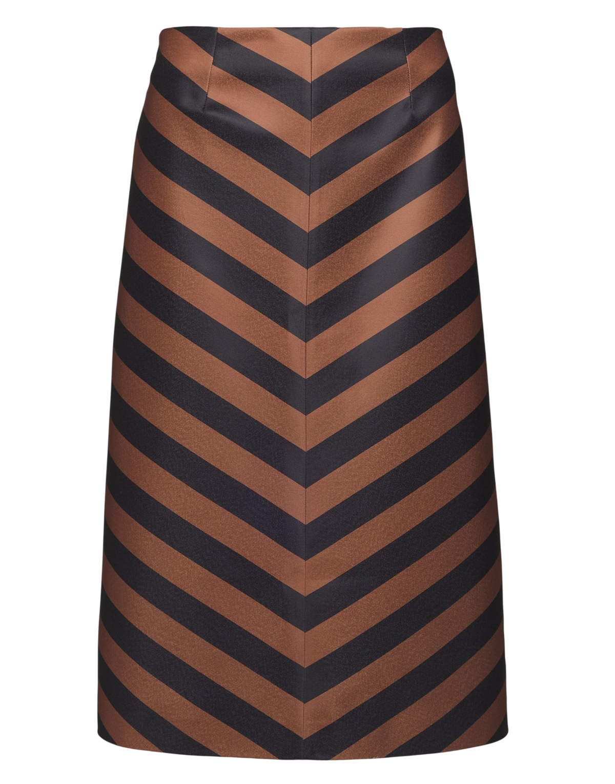 Black/Whisky Herringbone Midi Skirt