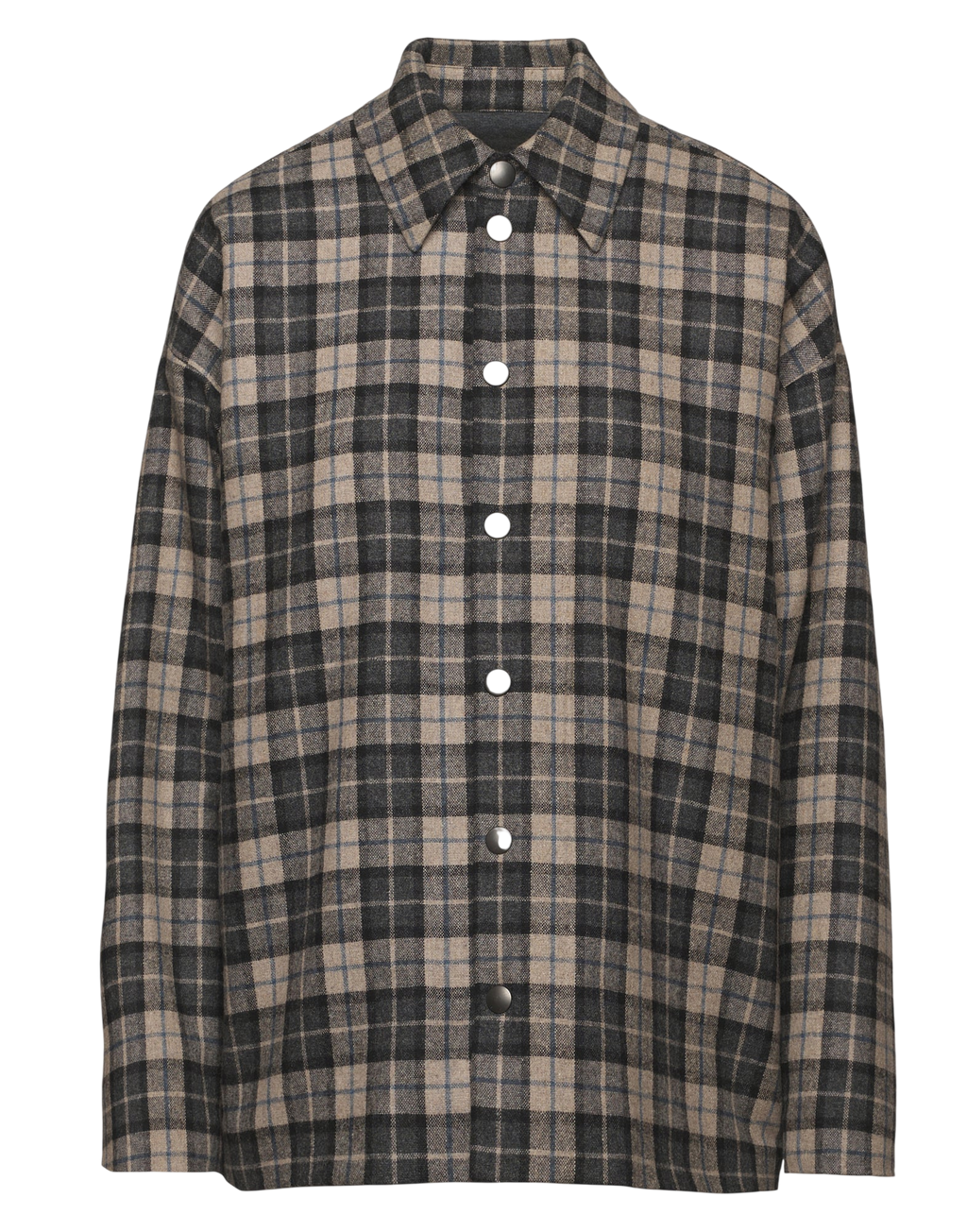 Veste-chemise genderless doublée en molleton à boutons-pression Ponce/Fumée Londres/Tied Bleu