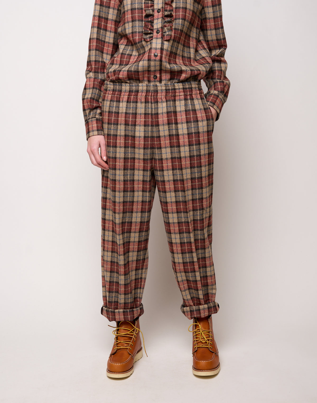 Pantalon Japonais Sans Genre avec Taille Élastique Rouille