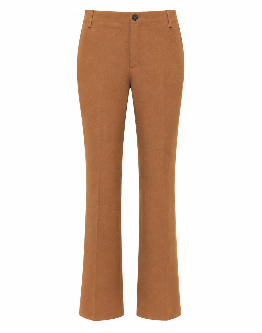 Pantalone Flair in Doppio Crepe Stretch Cannella