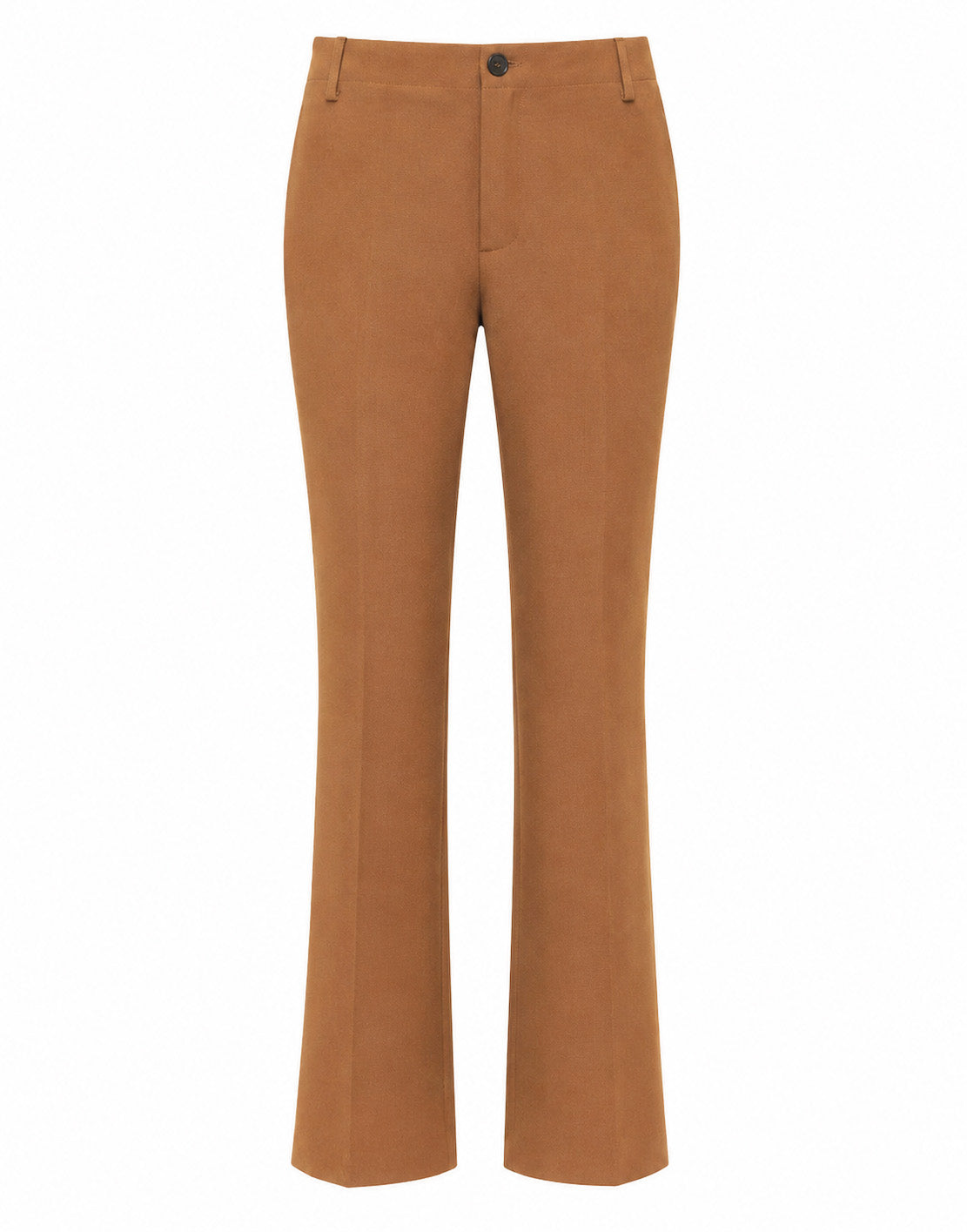 Pantalone Flair in Doppio Crepe Stretch Cannella