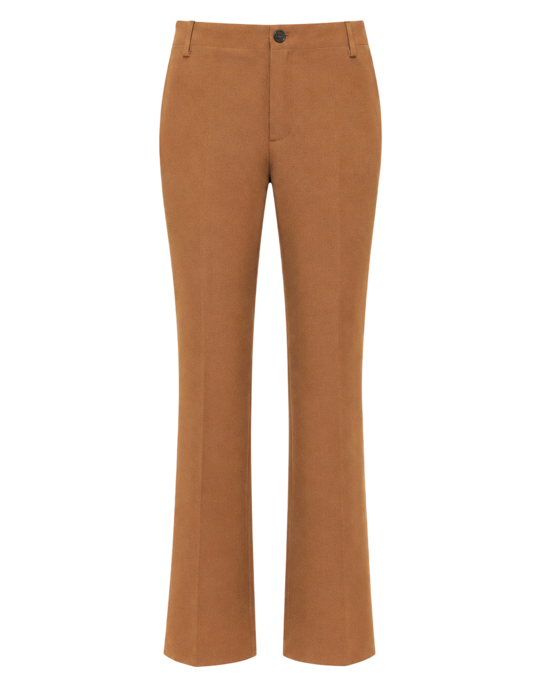 Pantalon flare en double crêpe stretch cannelle