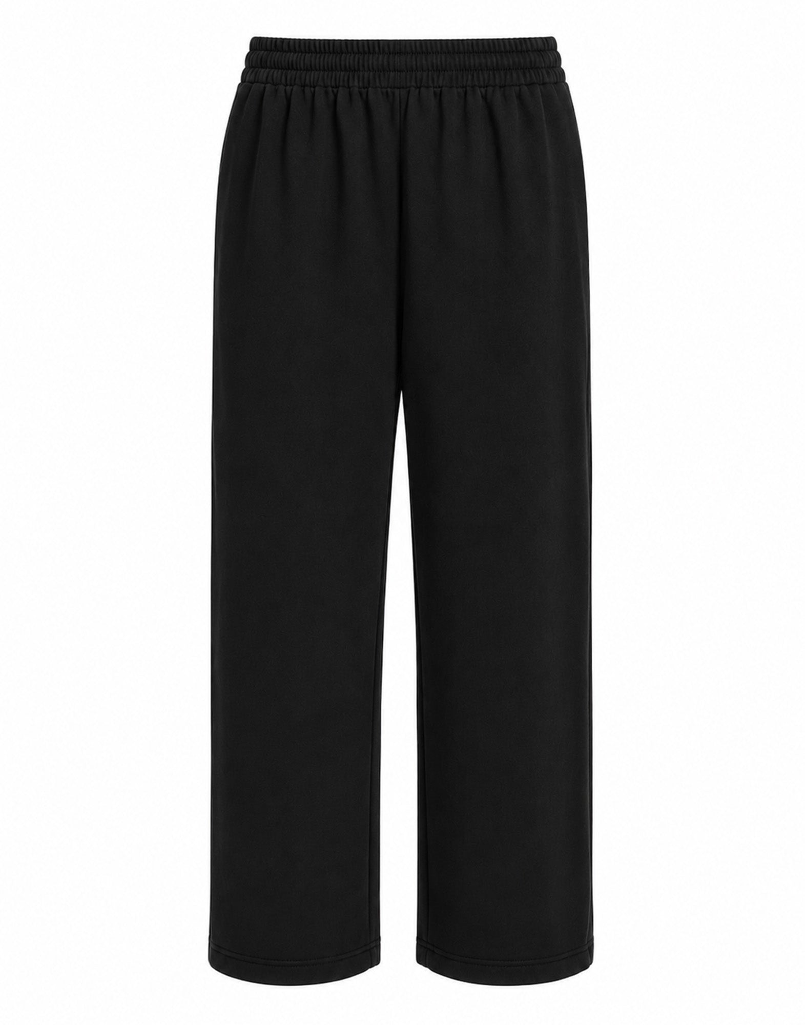 Pantalone con Elastico In Vita in Doppio Crepe Stretch Nero