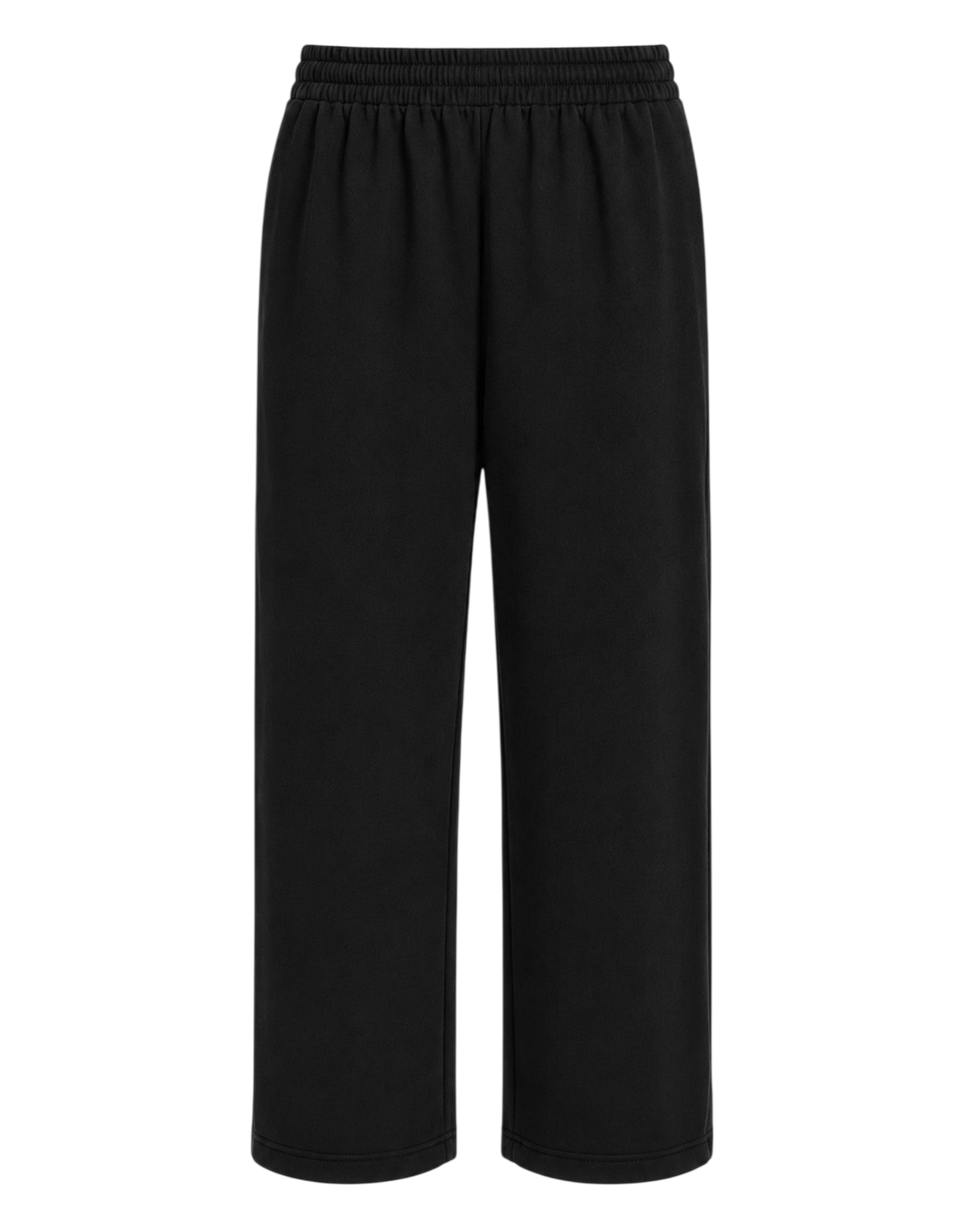 Pantalon à taille élastiquée en double crêpe stretch noir