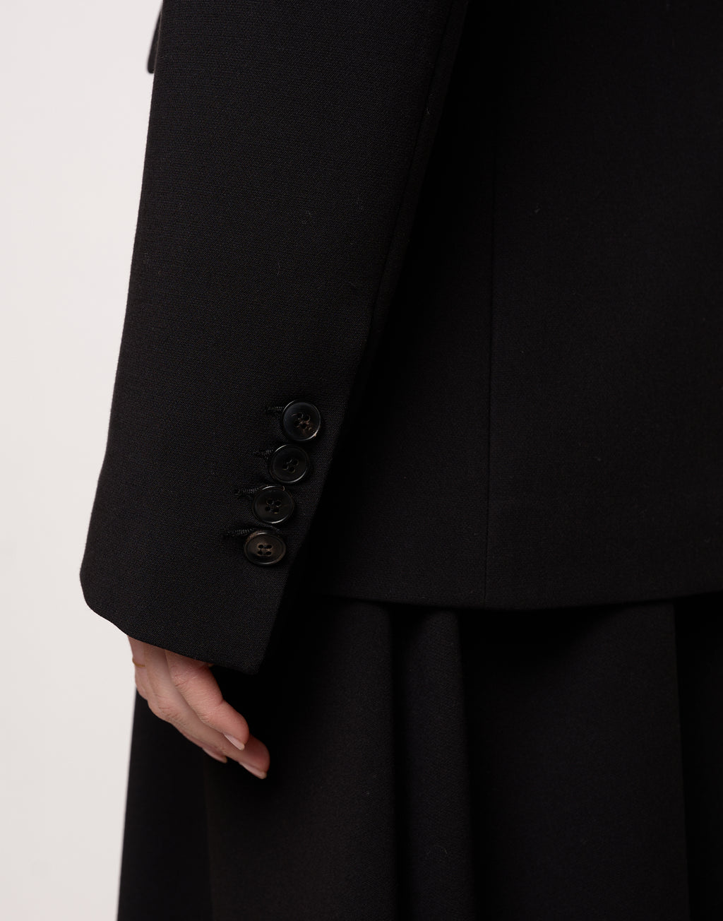Giacca Monopetto Sfiancata in Doppio Crepe Stretch Nero