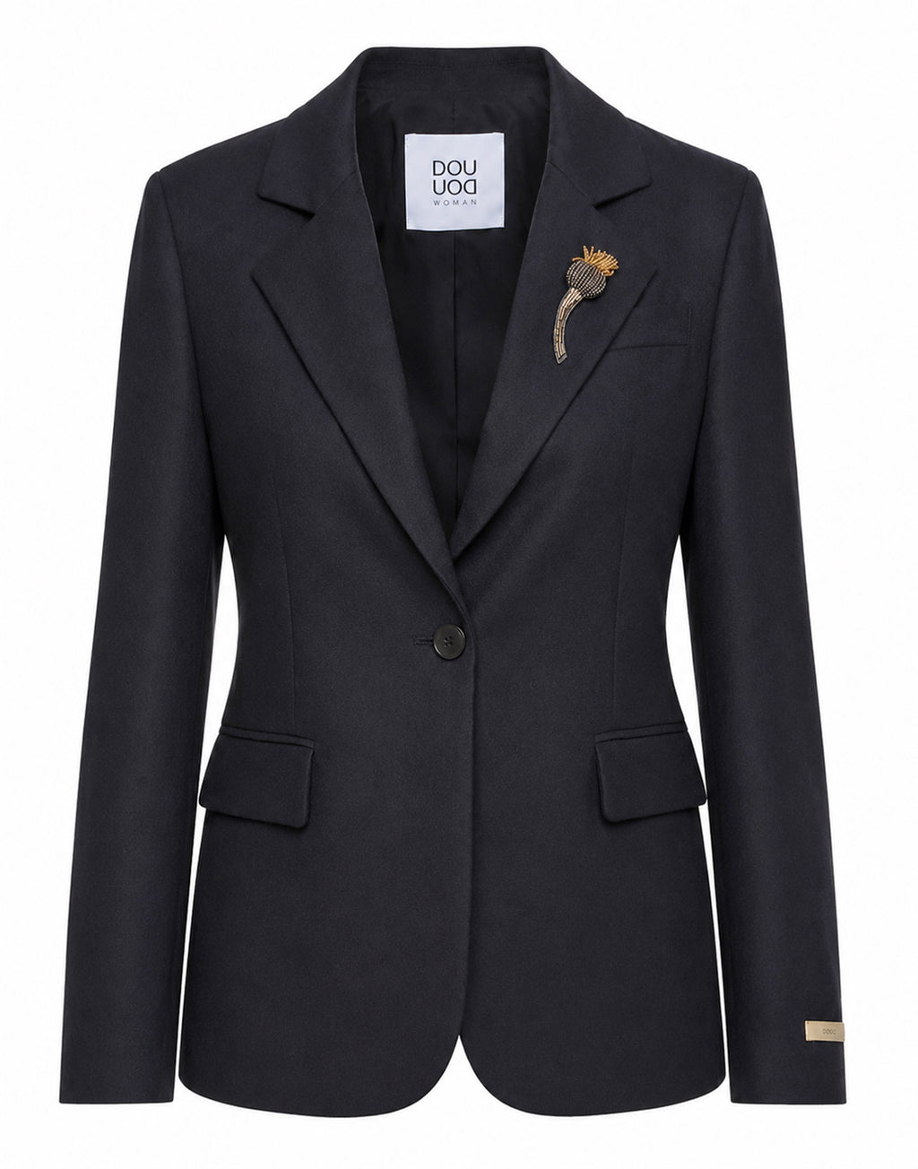Giacca Monopetto in Flanella Stretch Blu Abisso