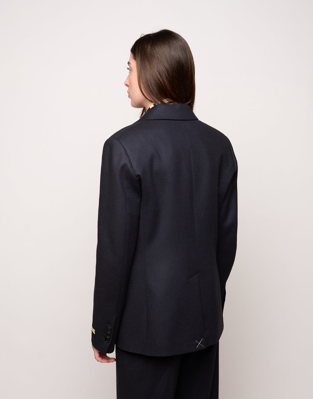 Giacca Monopetto in Flanella Stretch Blu Abisso