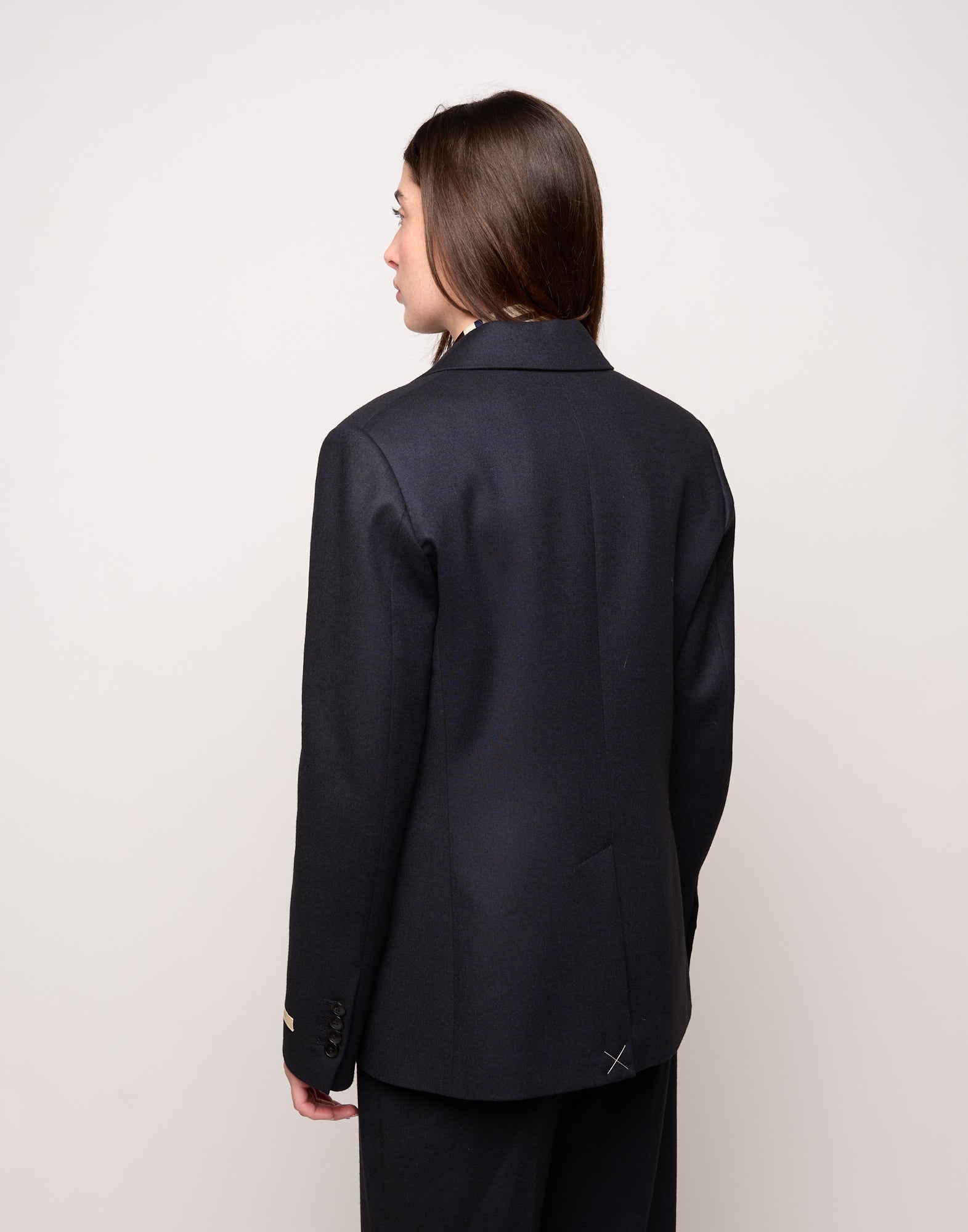 Giacca Monopetto in Flanella Stretch Blu Abisso
