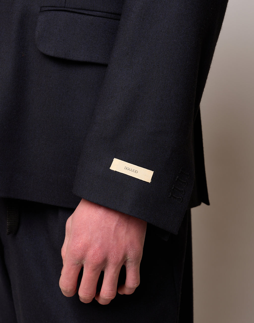 Giacca Monopetto Genderless in Flanella Stretch Blu Abisso