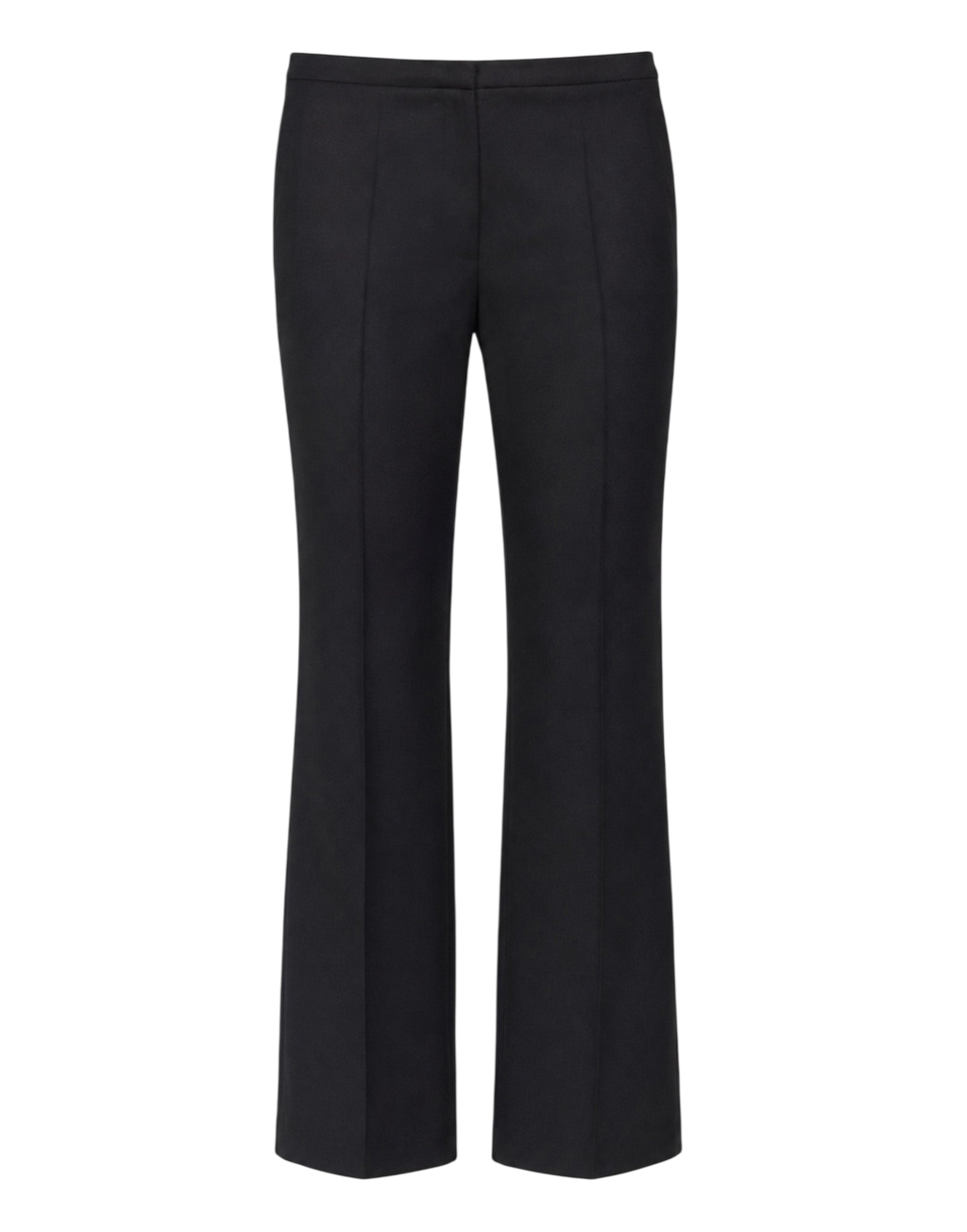 Pantalon évasé à pli marqué en flanelle stretch bleu abysse