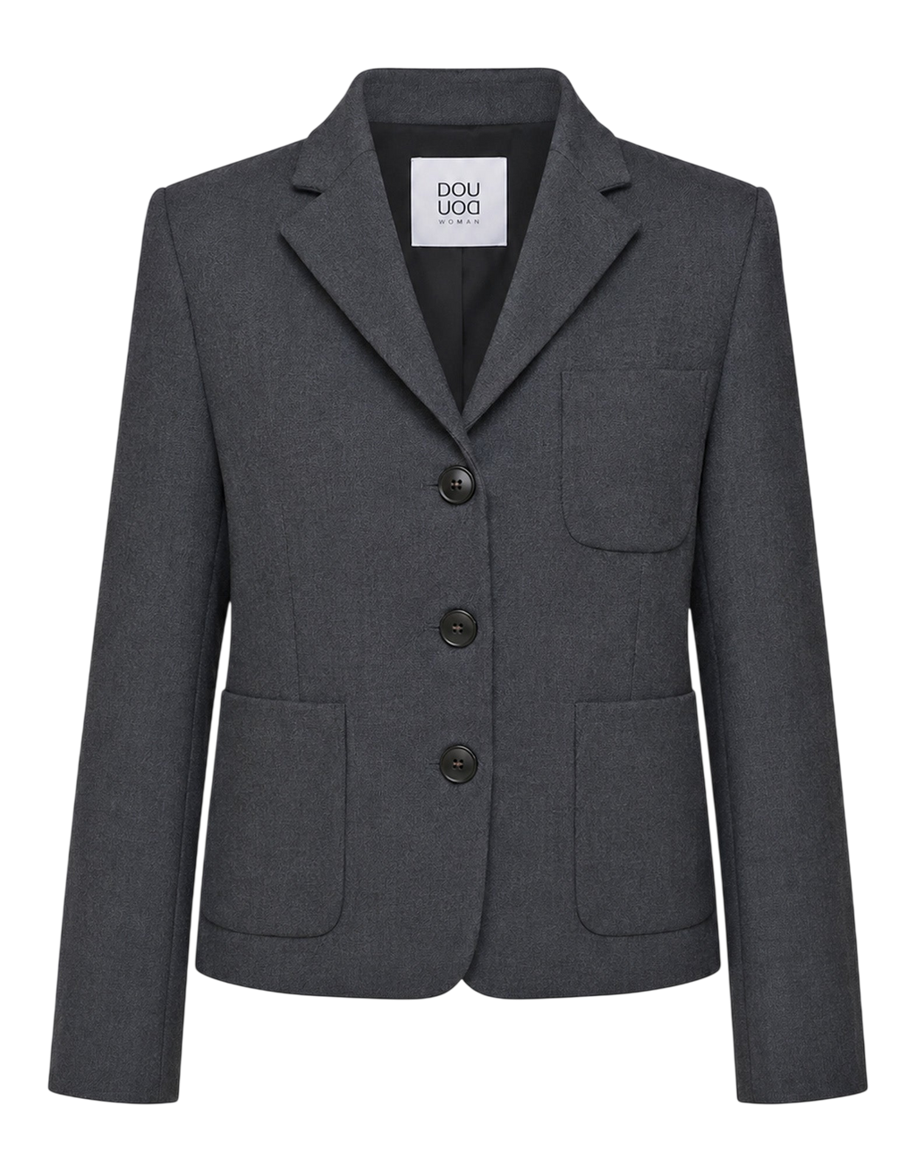 Veste courte à col à revers anthracite
