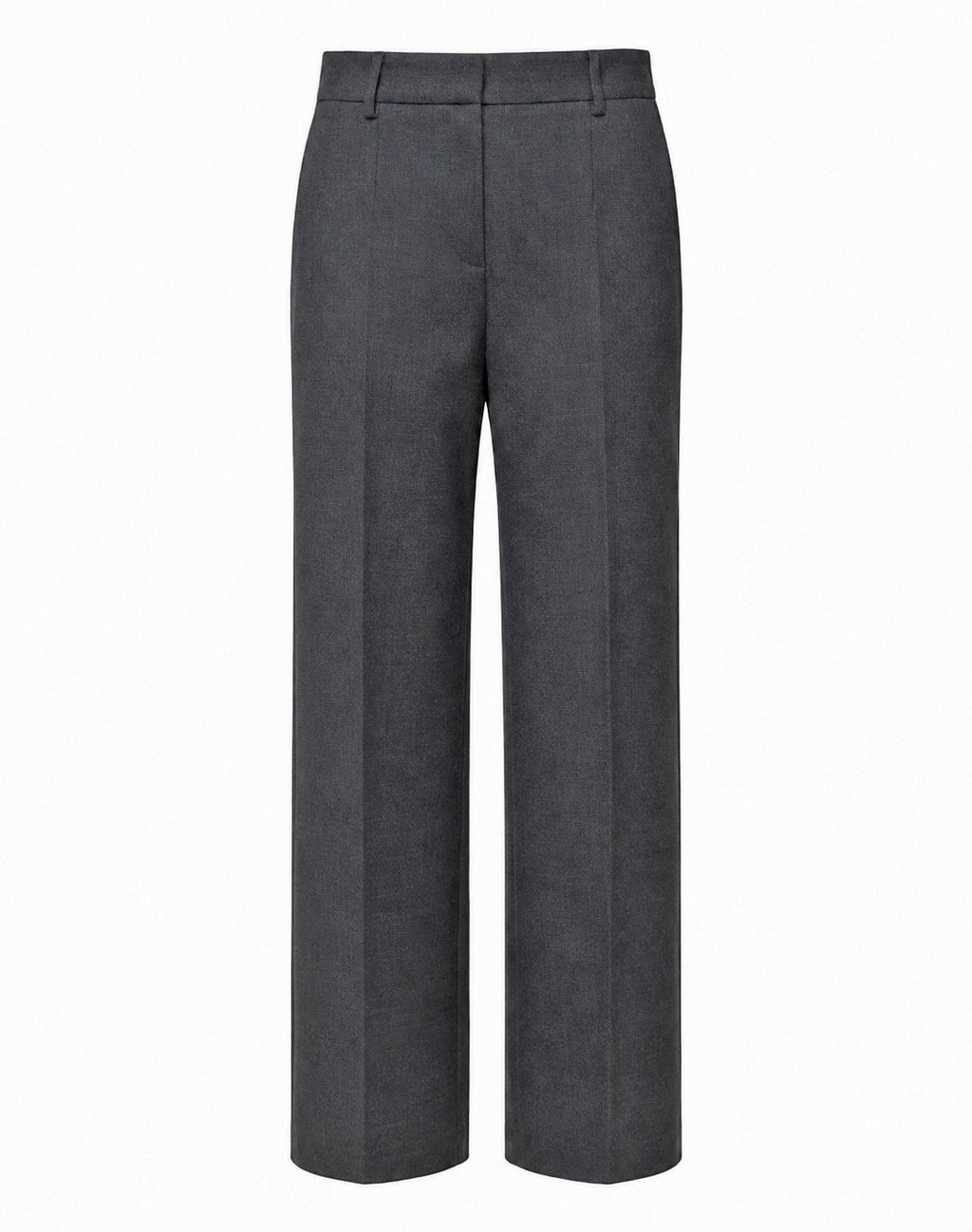 Pantalone Maschile a Gamba Larga in Doppio Twill Stretch Antracite