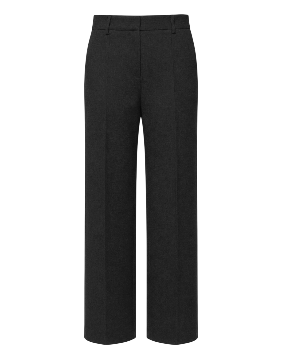 Men's Wide-Leg Trousers in Black Stretch Double Twill