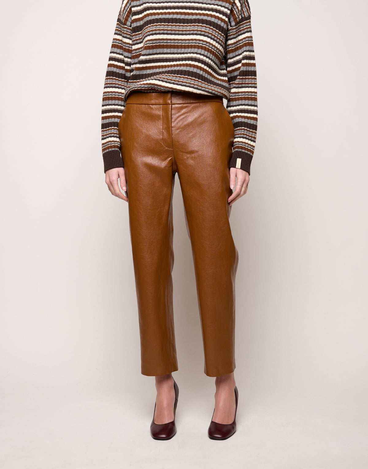Pantalone a Sigaretta in Ecopelle Old Whisky