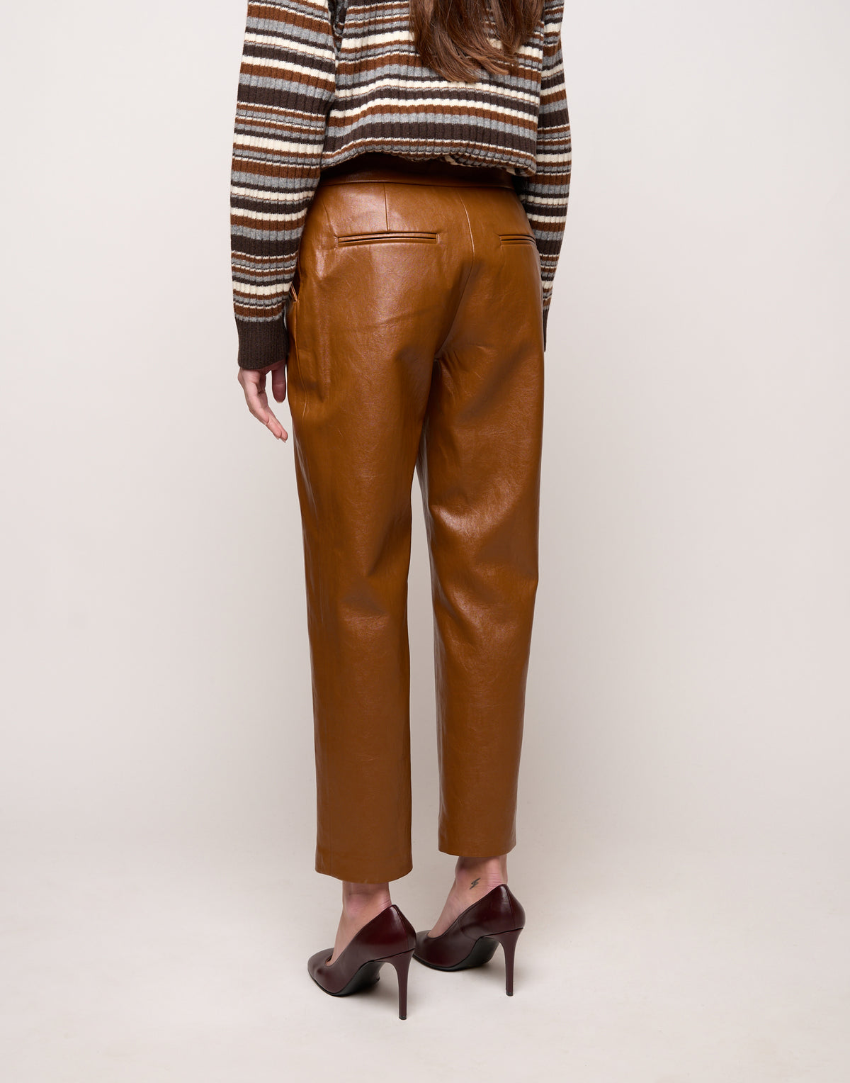Pantalone a Sigaretta in Ecopelle Old Whisky