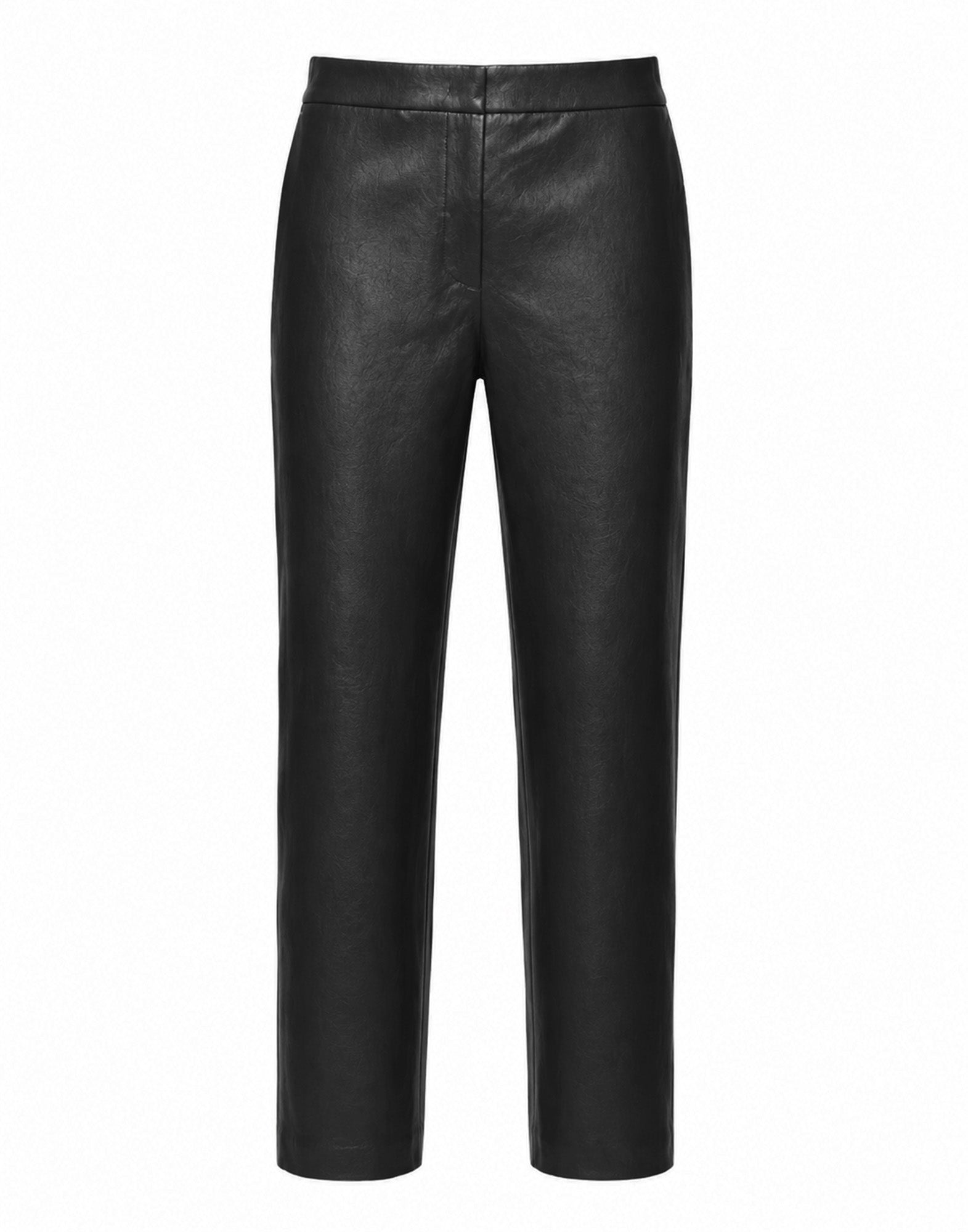 Pantalone a Sigaretta in Ecopelle Old Nero